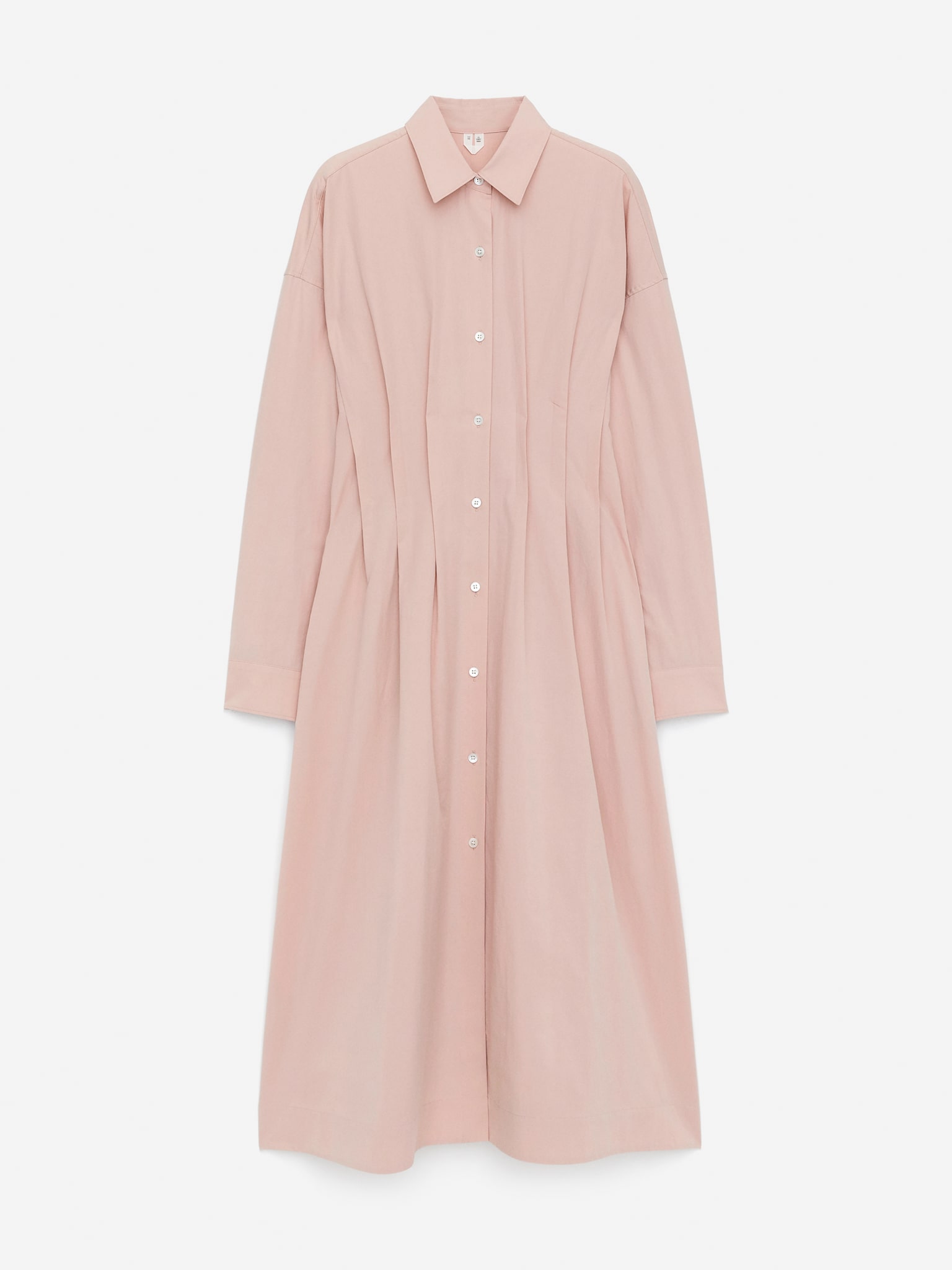 Pleated Shirt Dress - Dusty Blush - 2