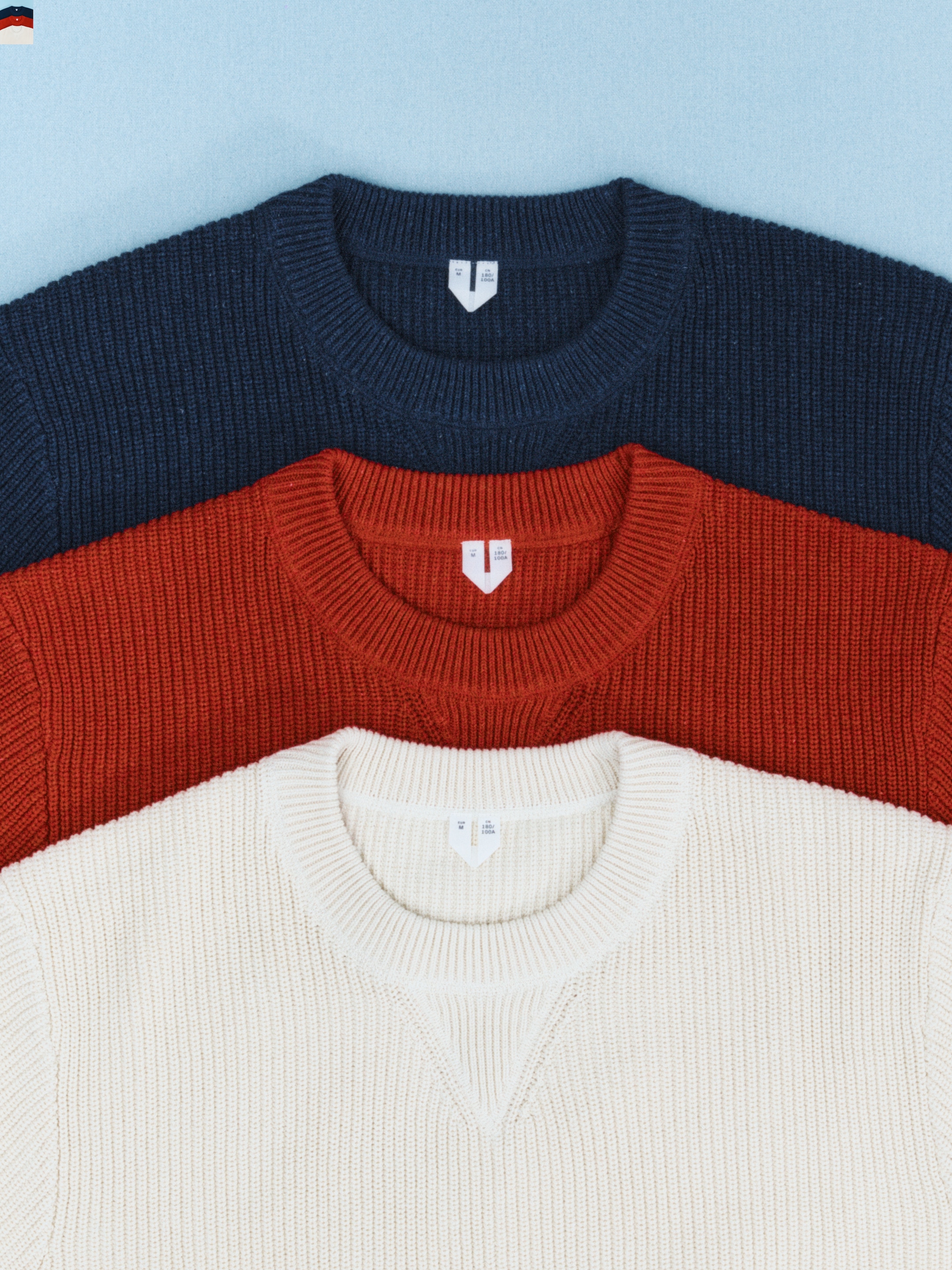 Cotton Linen Jumper - Blue - Relaxed fit - Men - StillMedia/Environmental - 1