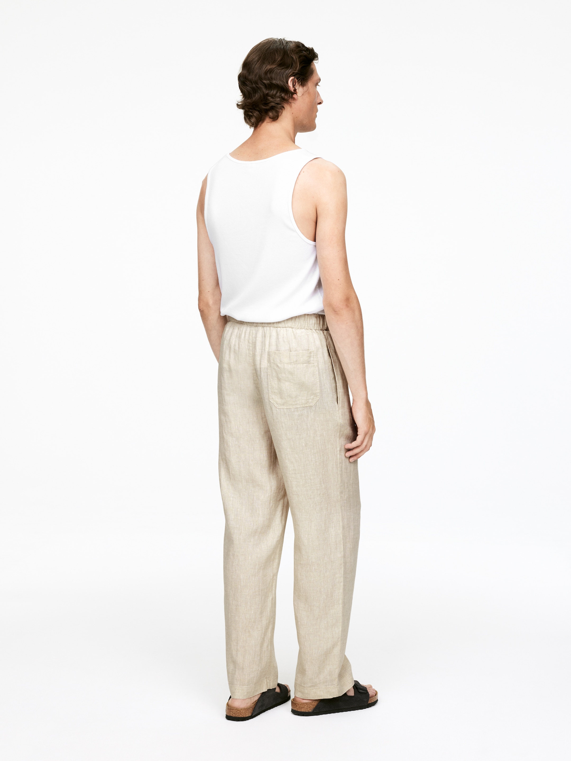 Ver imagen más grande: Pantalones de lino holgados - Beige - HOMBRE | H&M ES 5