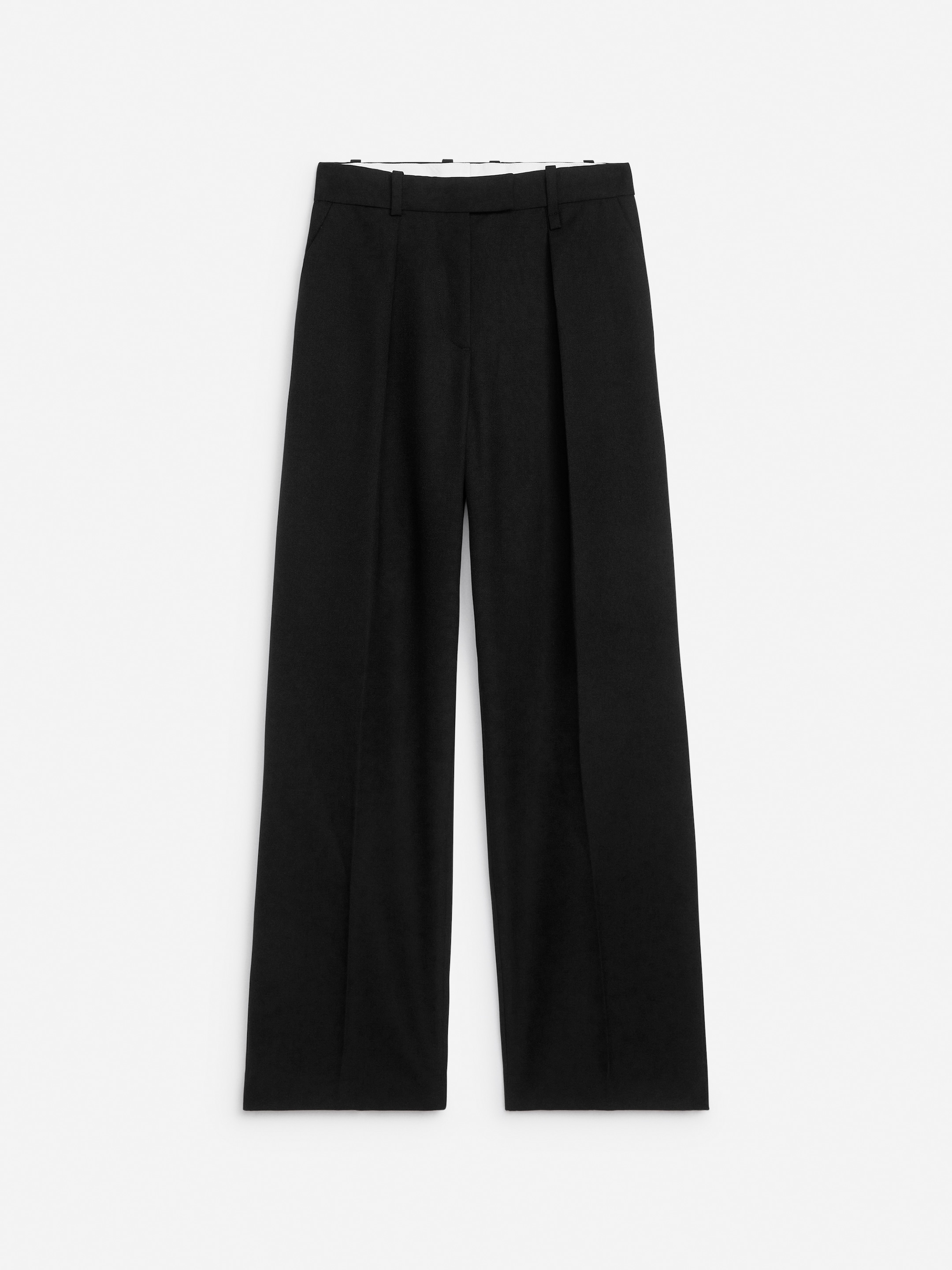 Visa större bild: Byxa med hög midja och veck - Svart - DAM | H&M FI 1