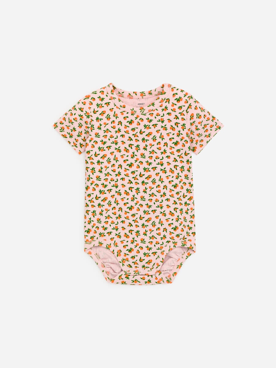 ARKET Kids   Short-Sleeved Cotton Bodysuit Pink,  size 50/56