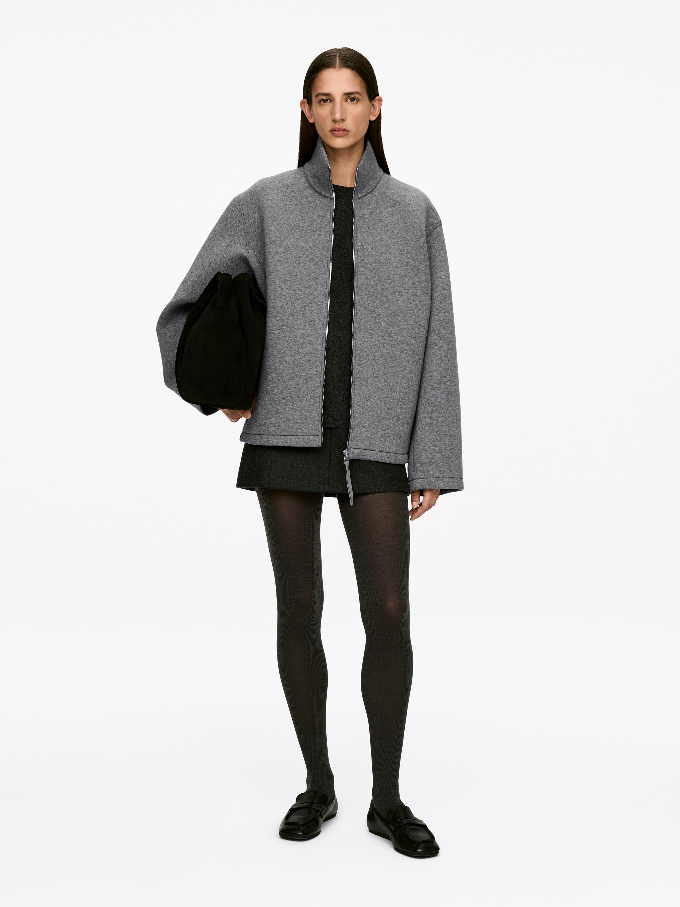 Ζακέτα Scuba - Γκρι Μελανζέ