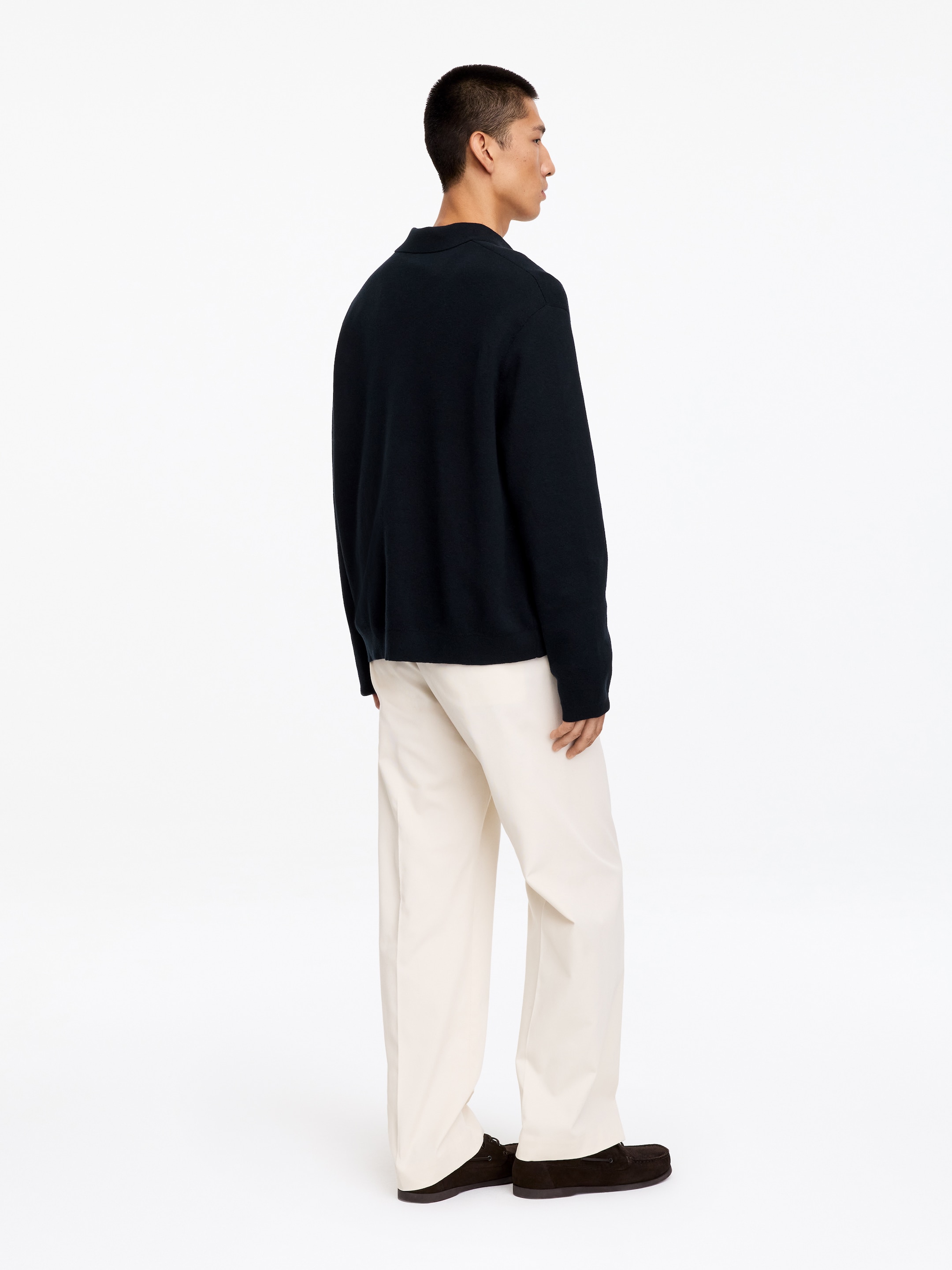 Cotton Silk Blend Polo Shirt - Dark Blue - Relaxed fit - men - StillMedia/Lookbook - 9