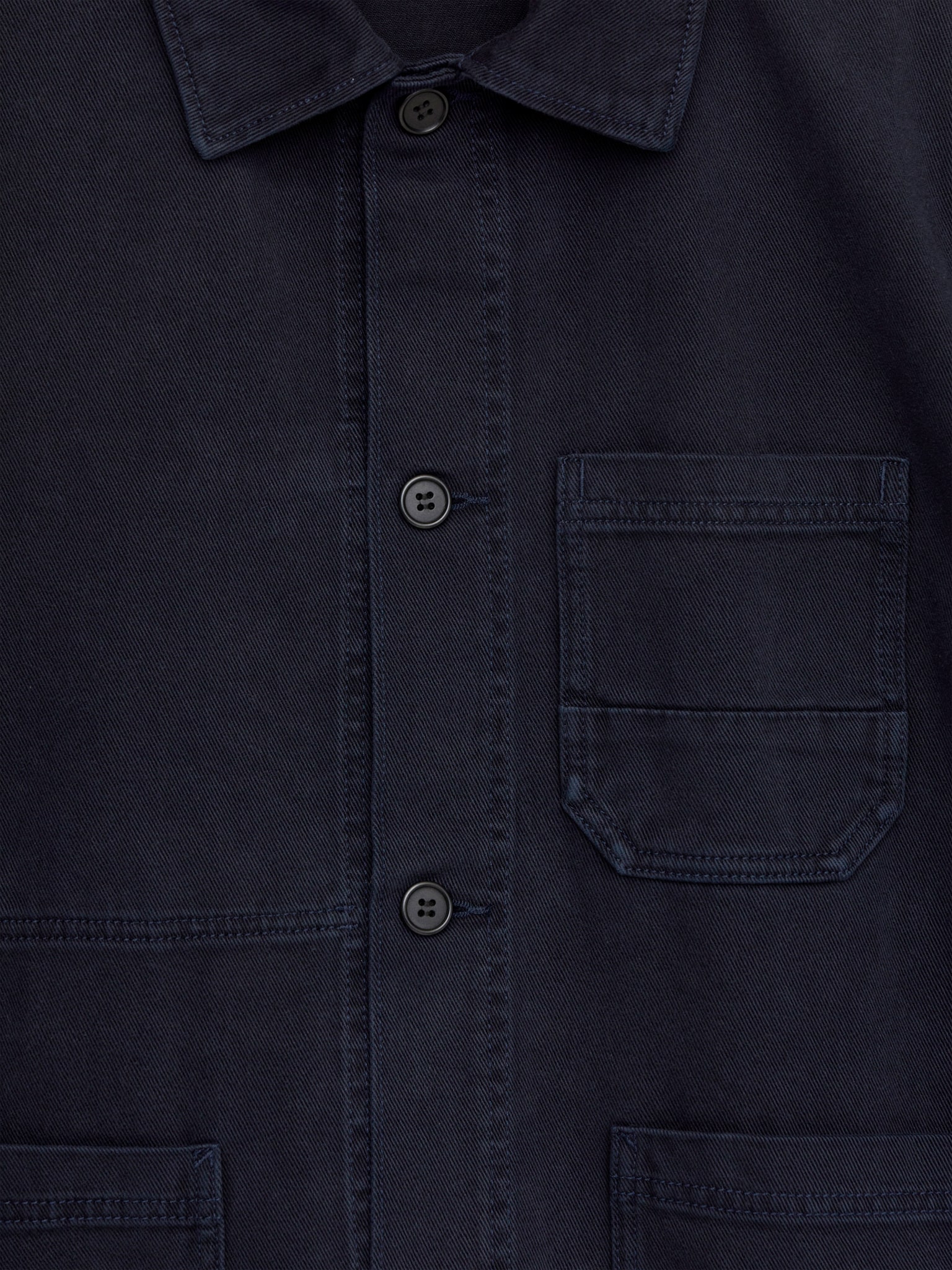 Overfarvet overshirt i twill - Mørkeblå/Blå - 5