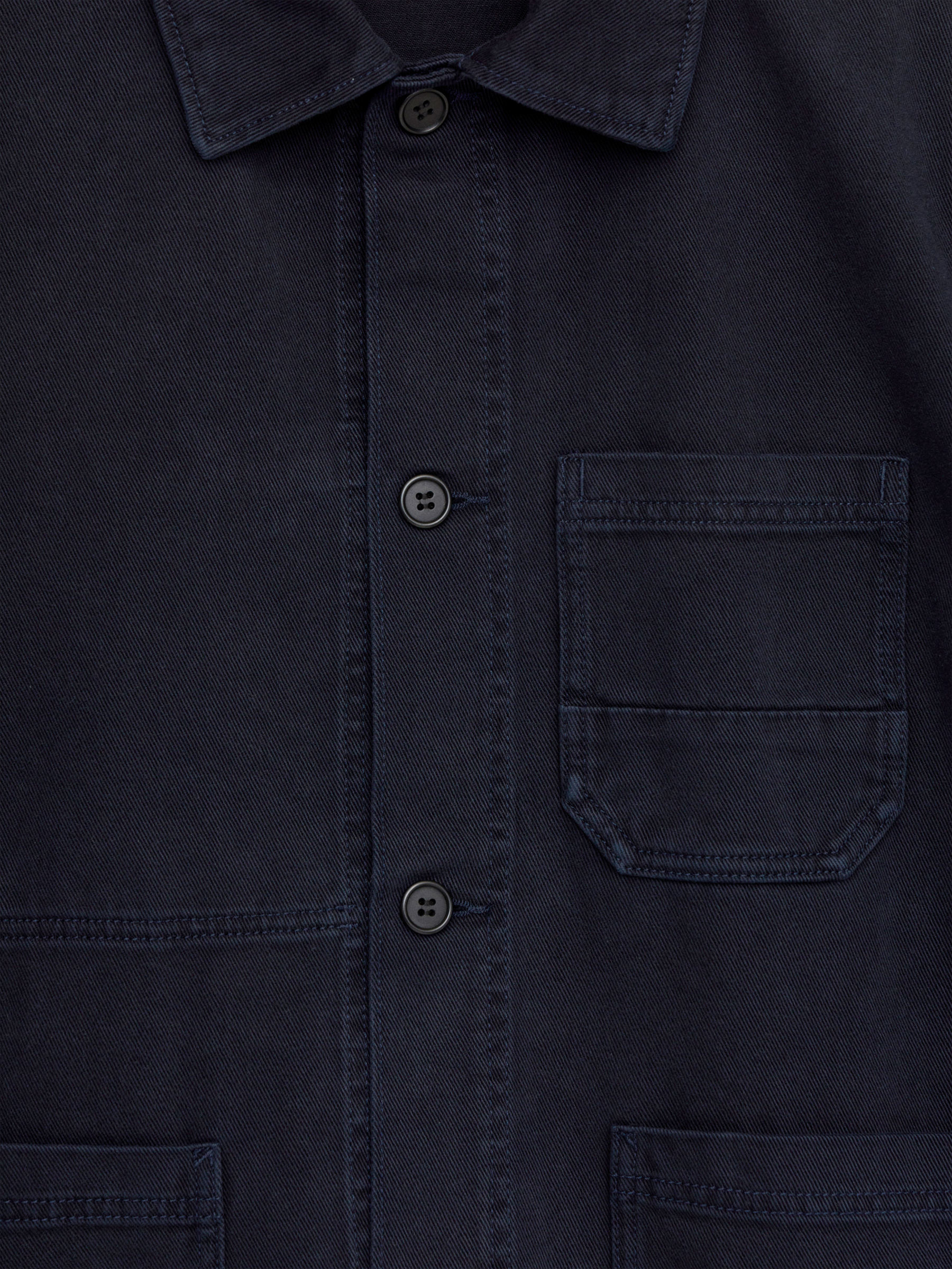 Overdyed Twill Overshirt - Dark Blue - Regular fit - Men - StillMedia/DescriptiveDetail - 26