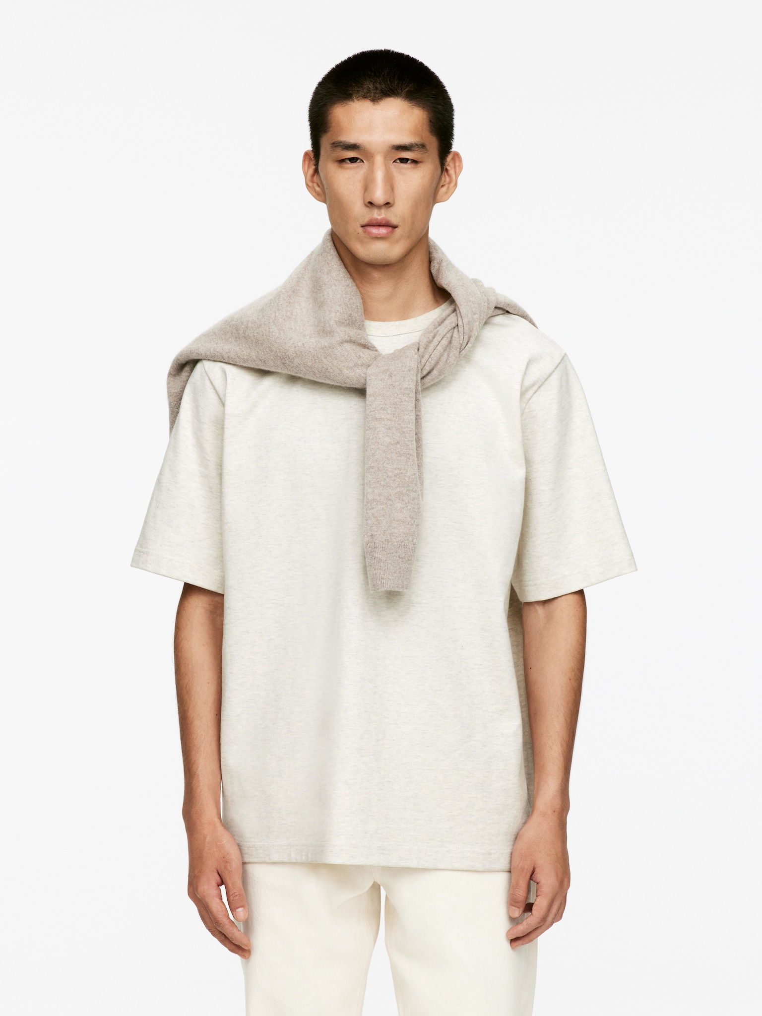 270 GSM Oversized T-Shirt - Oat/White/Black/Dark Blue - 1