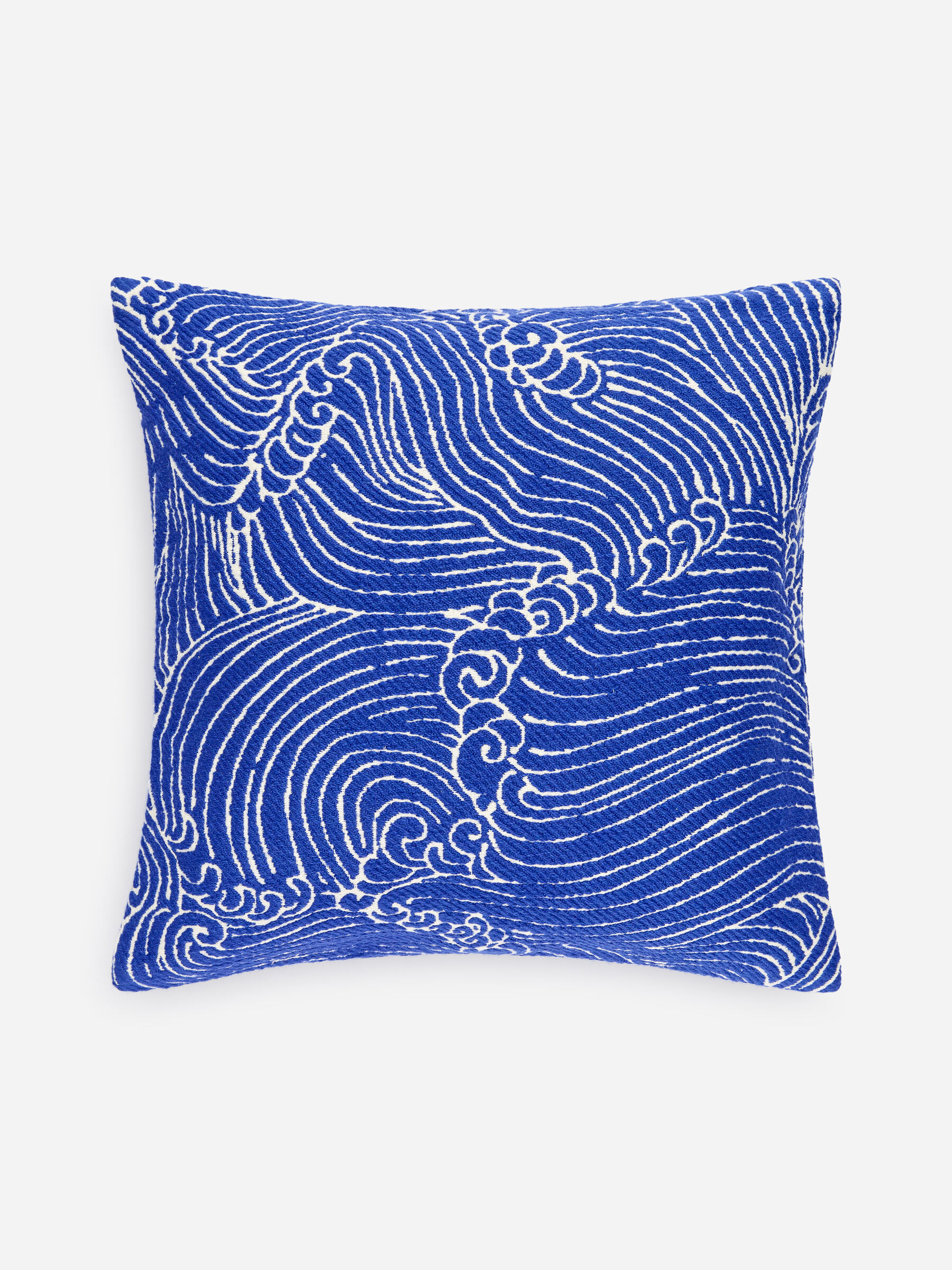 Housse de coussin en coton et laine 50 x 50 cm - Bleu/Écru - Maison et décoration - StillMedia/DescriptiveStillLife - 3