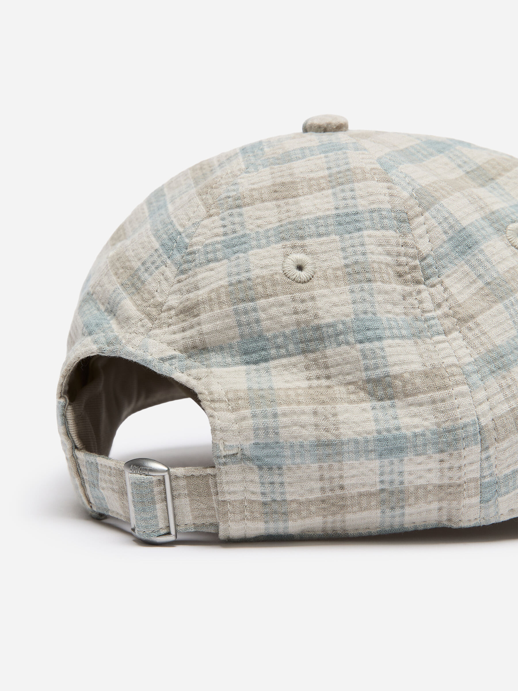 Seersucker Baseball Cap - Beige/Motivo a quadri - Men - StillMedia/DescriptiveDetail - 2