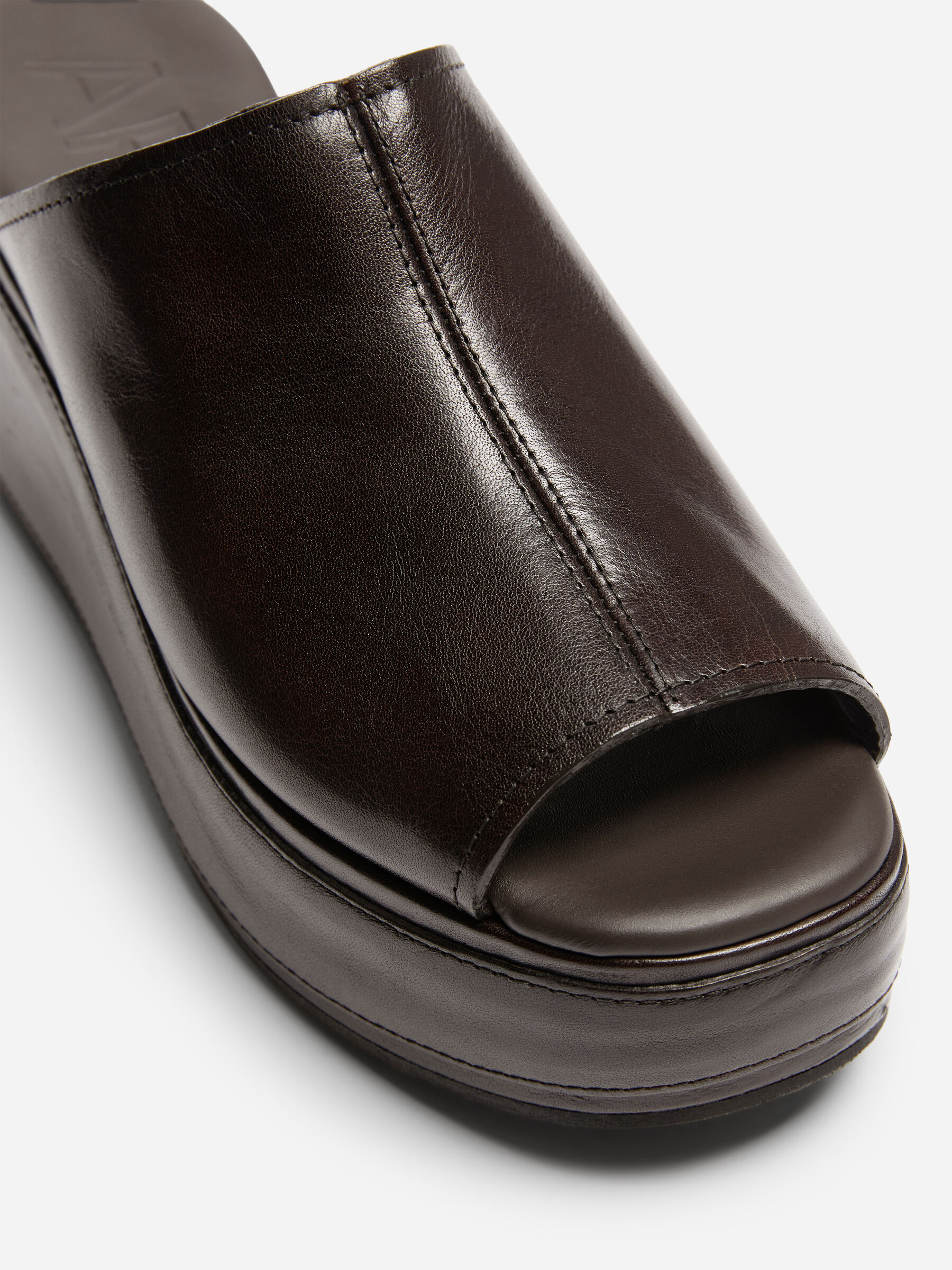 Platåsandaler i läder - Mörkbrun - Women - StillMedia/DescriptiveDetail - 5