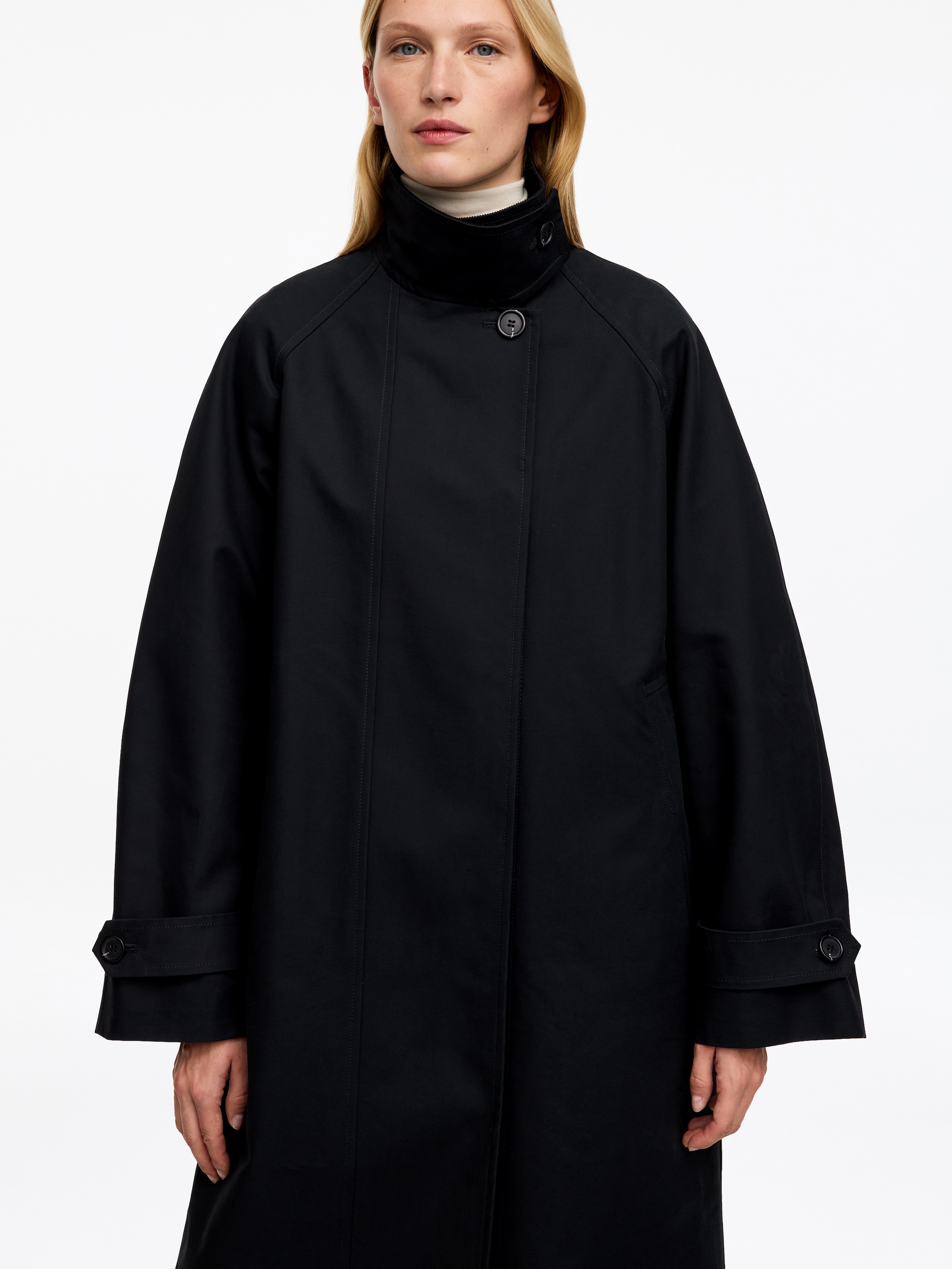Abrigo de algodón con cuello de pana - Negro - Corte estándar - women - StillMedia/Lookbook - 4