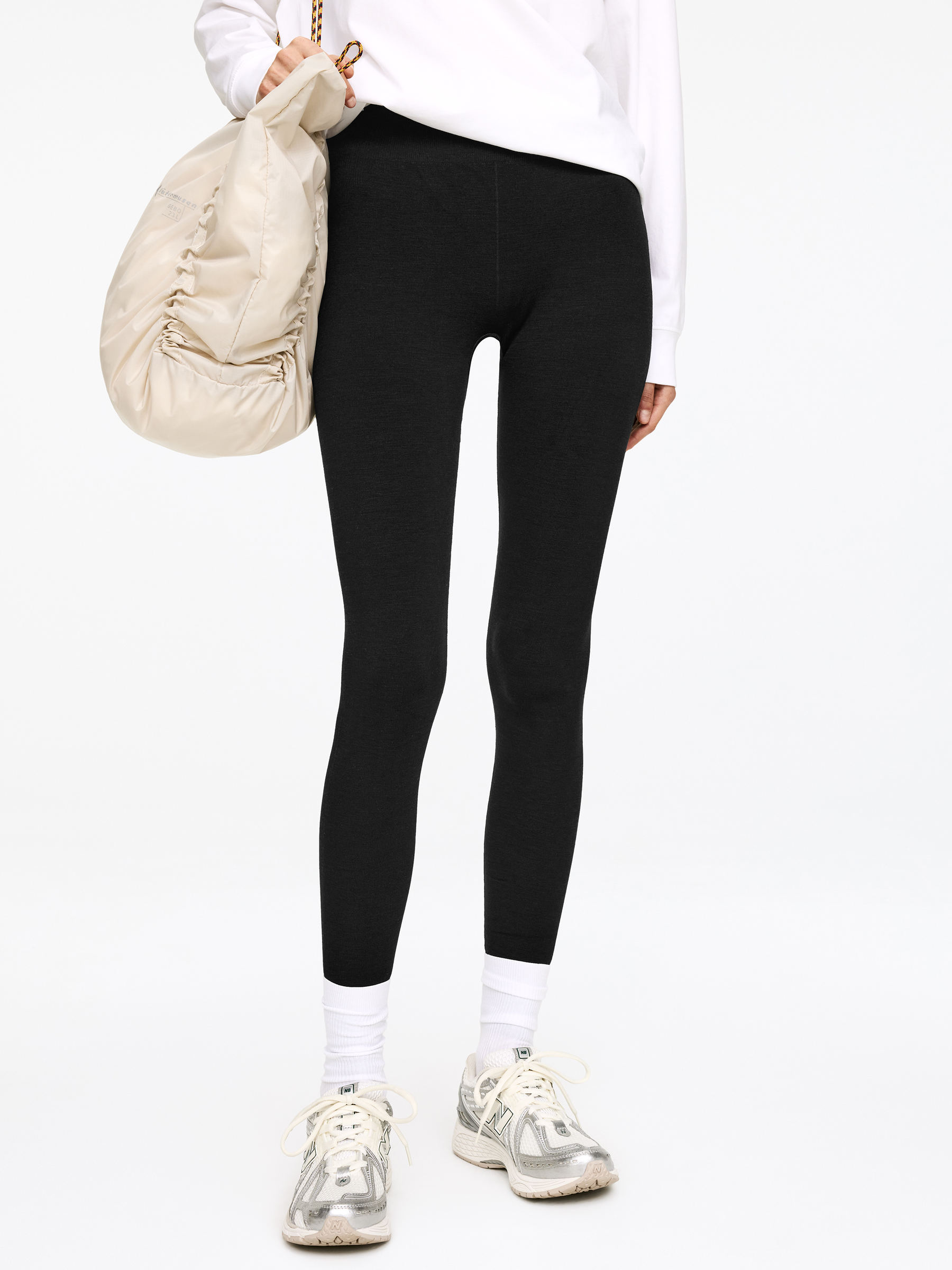 Leotardos en mezcla de lana sin costuras - Negro - Corte ajustado - Women - StillMedia/Lookbook - 9