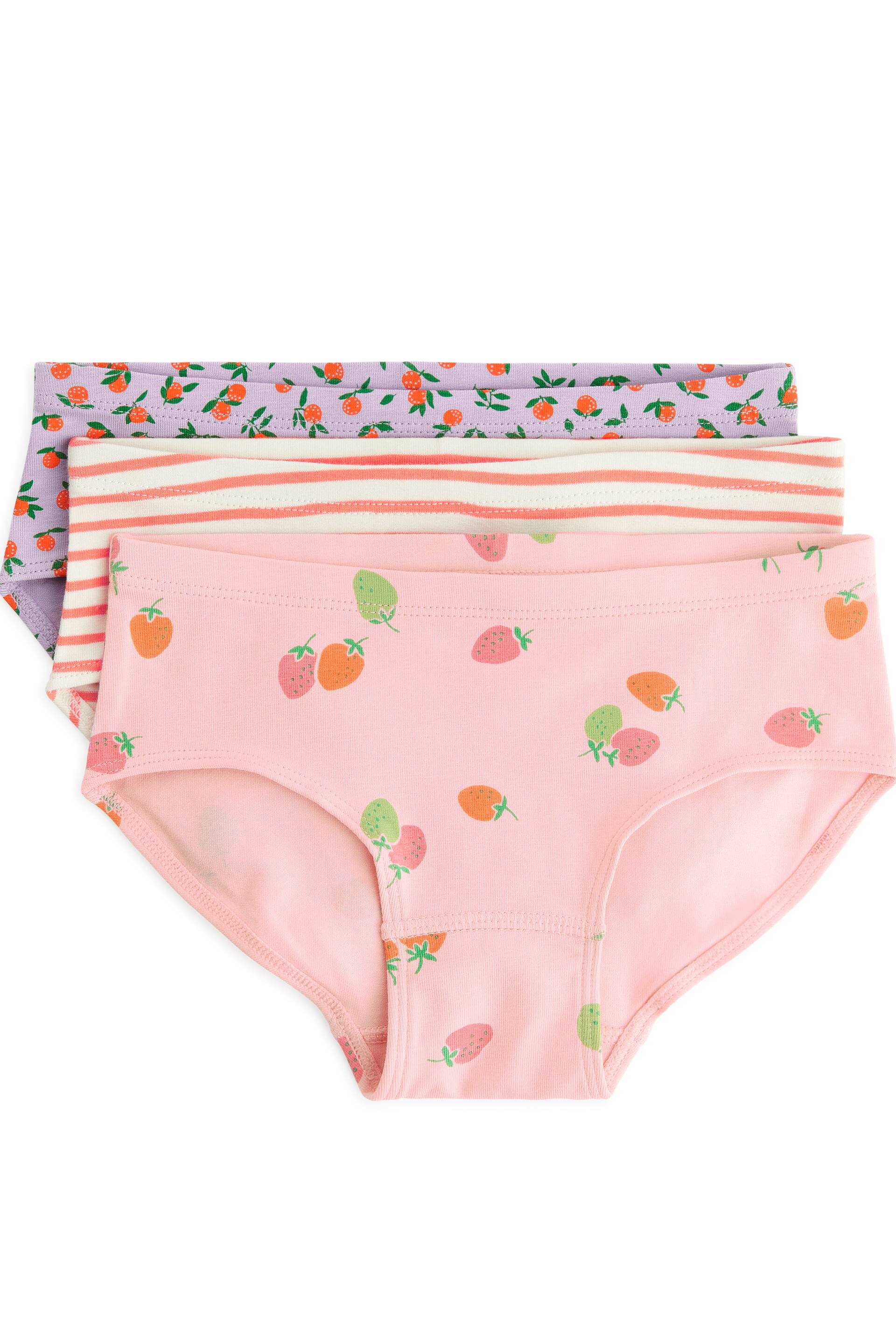 View larger image: Cotton Jersey Briefs Set of 3 - Pink/Lilac/Orange - Kids | H&M GB 1