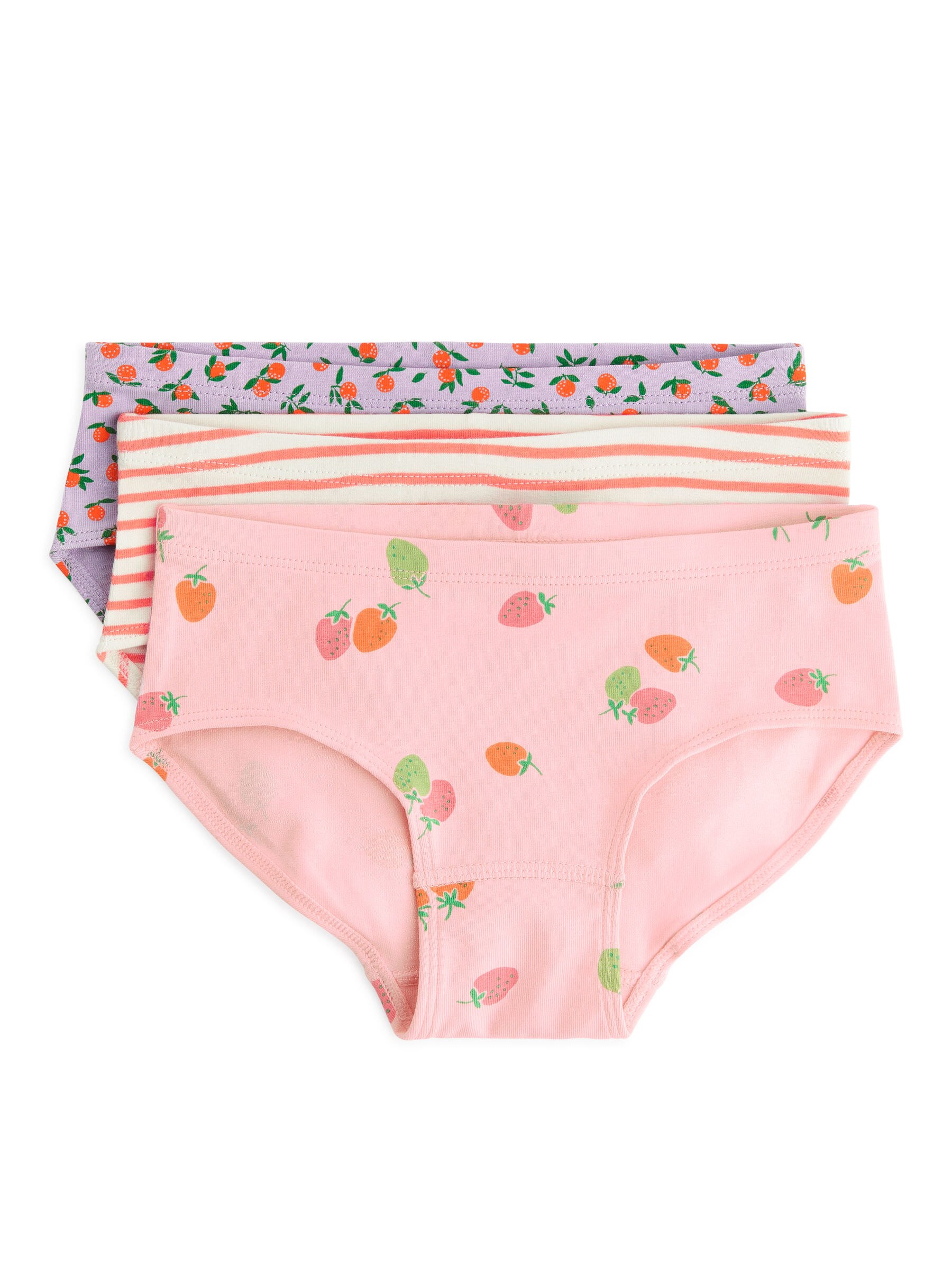 Slips aus Baumwolljersey, 3er-Set - Rosa/Flieder/Orange - Regular Fit - Kinder - StillMedia/DescriptiveStillLife - 1