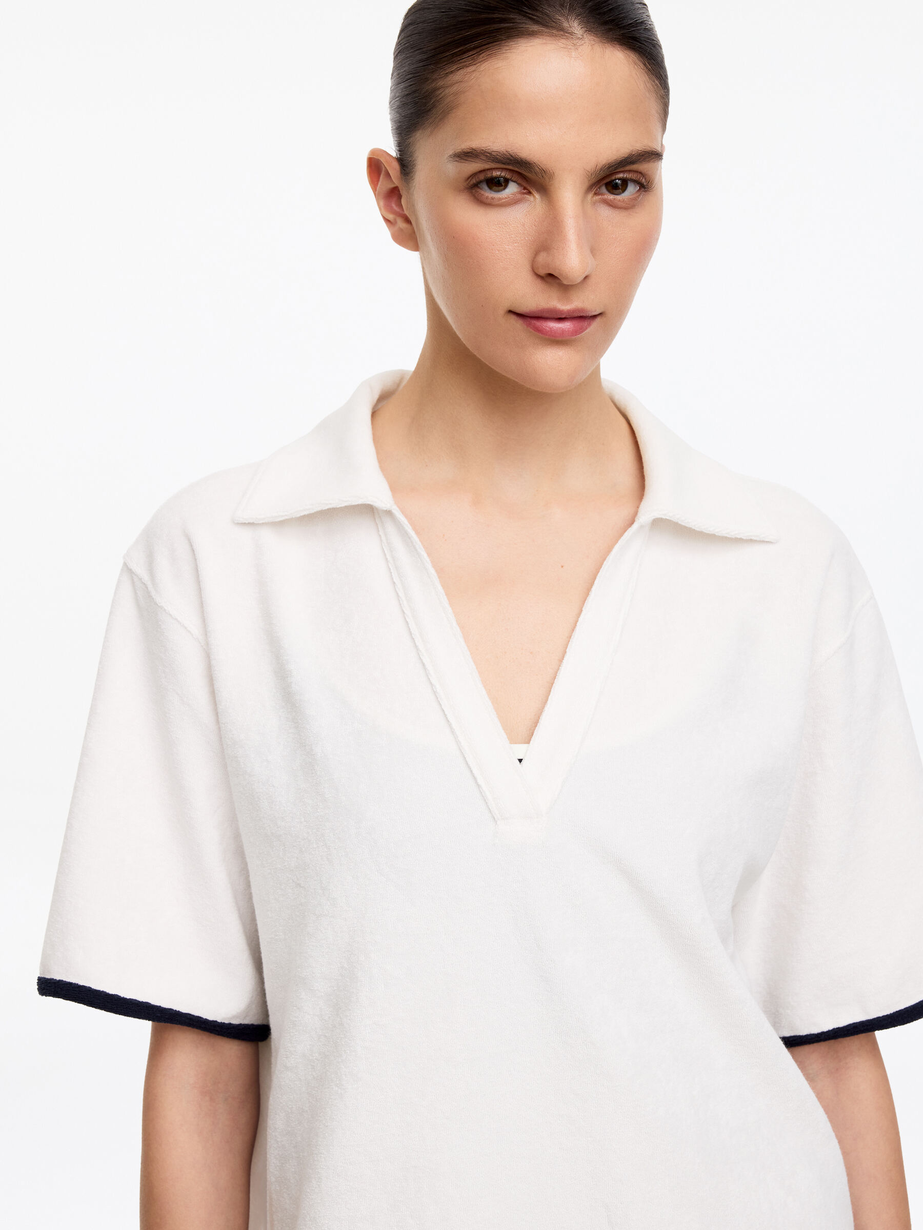 Towelling Top - White - Regular fit - Women - StillMedia/Lookbook - 3