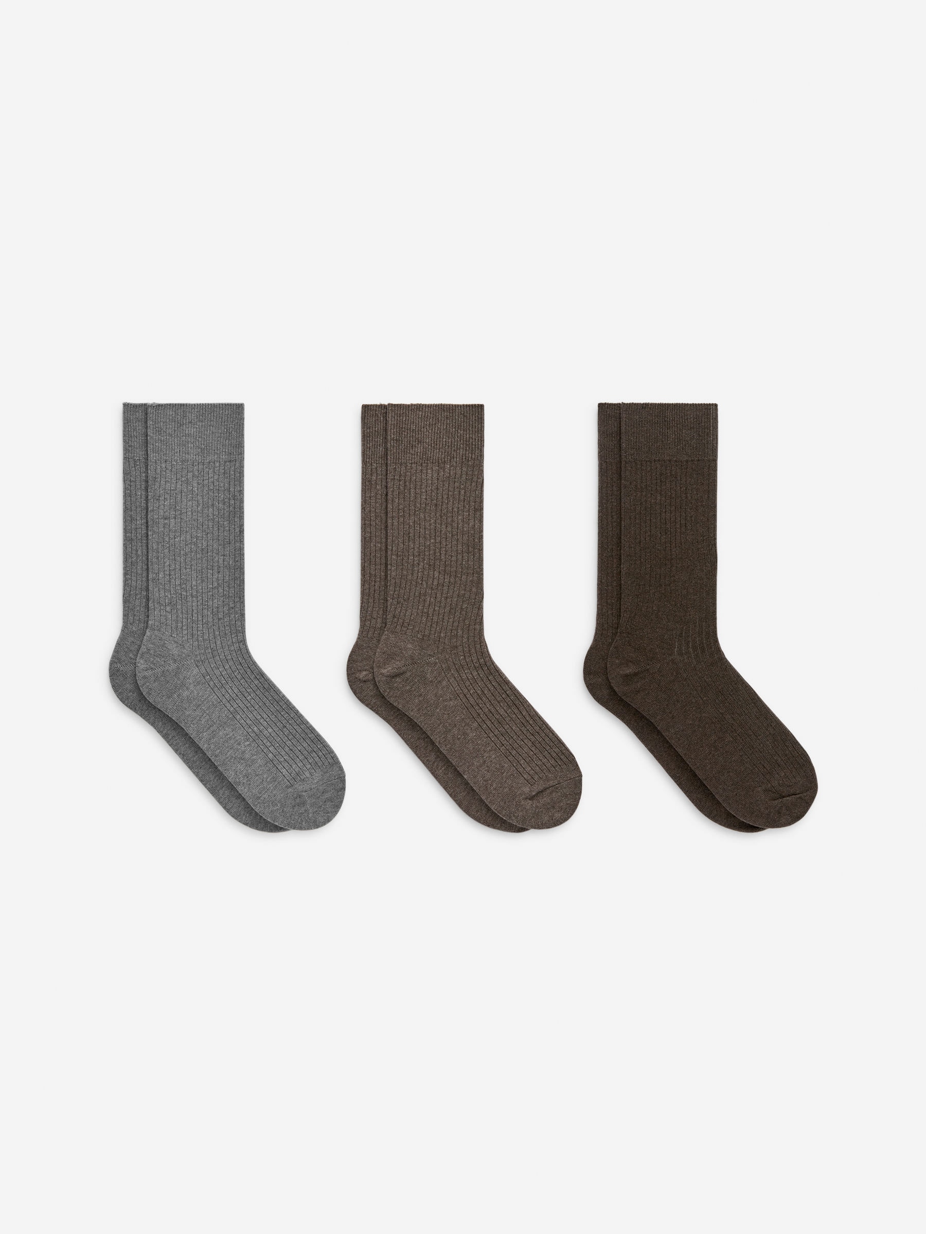 Supima Cotton Rib Socks Set of 3 pairs-#807365-17034