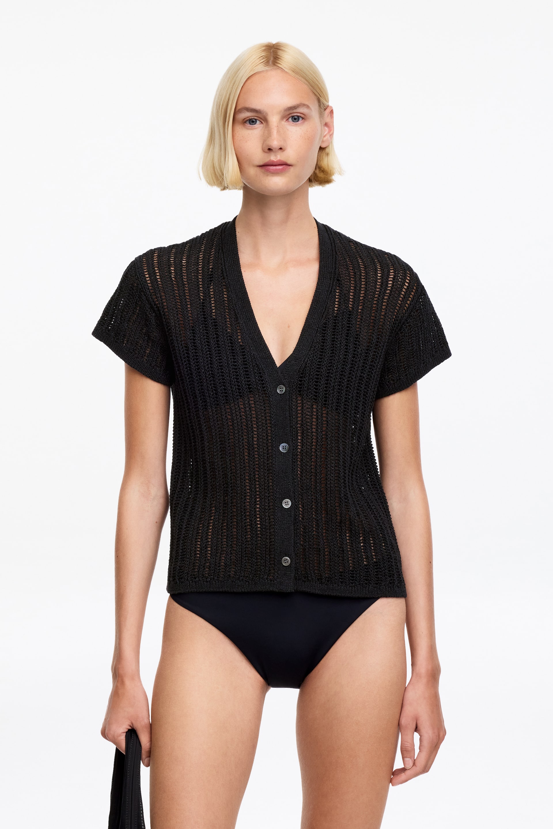 Zobacz większy obraz: Szydełkowy kardigan - Czarny - ONA | H&M PL 1