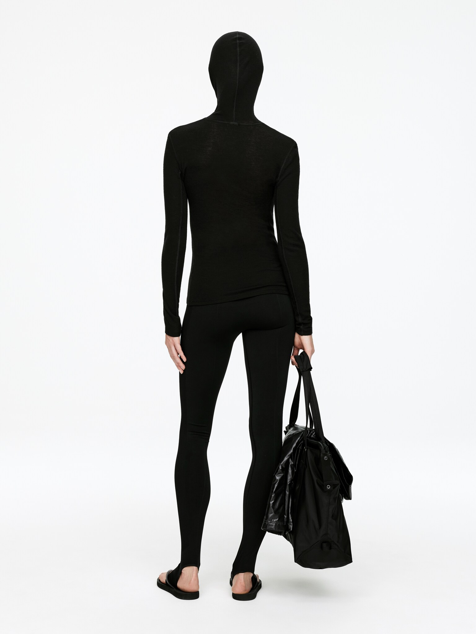 Pull à capuche en laine - Noir/Rouge - 3