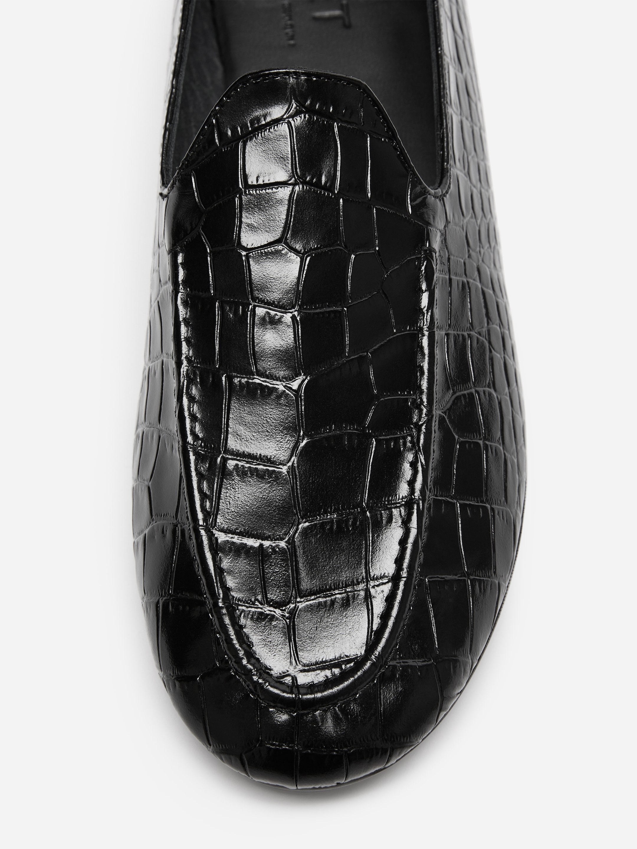 Croc-Embossed Leather Loafers - Black - Women - StillMedia/DescriptiveDetail - 2