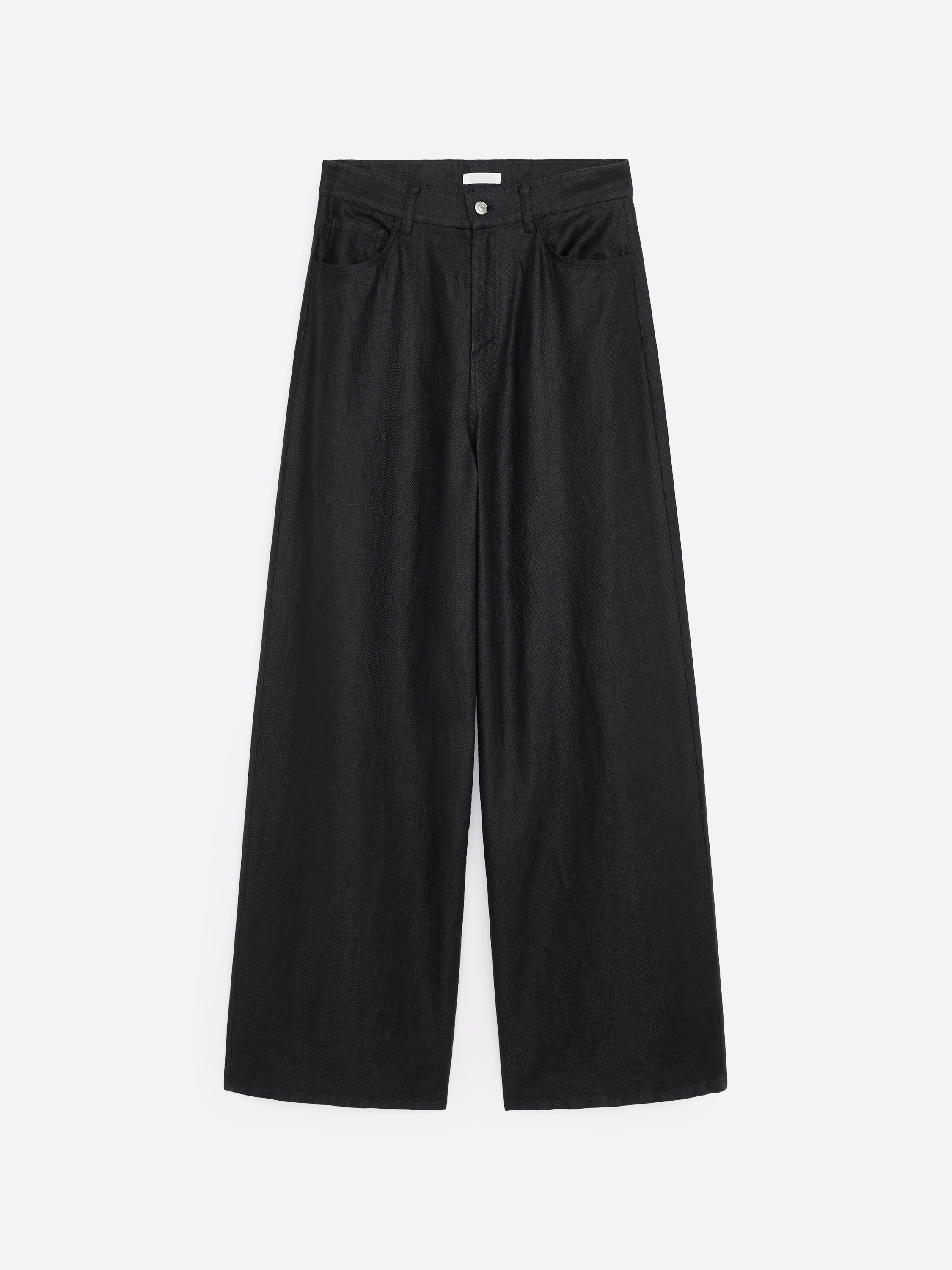 Linnen broek met vijf zakken - Zwart