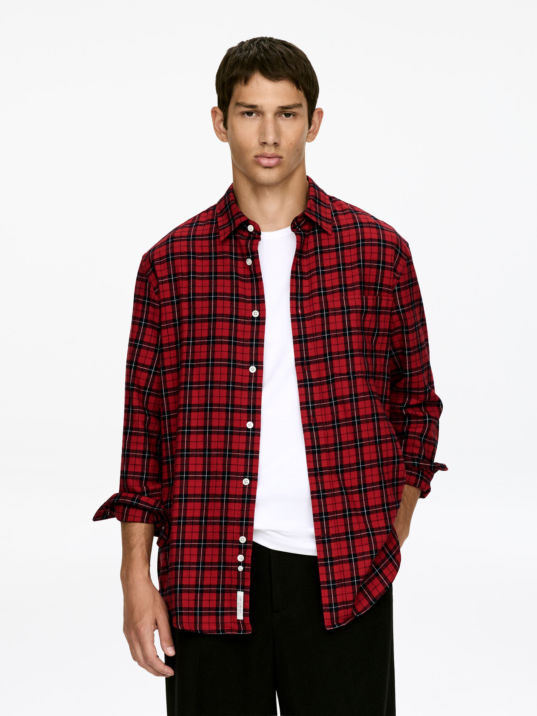 Flannel Shirt-#8C3239-16896