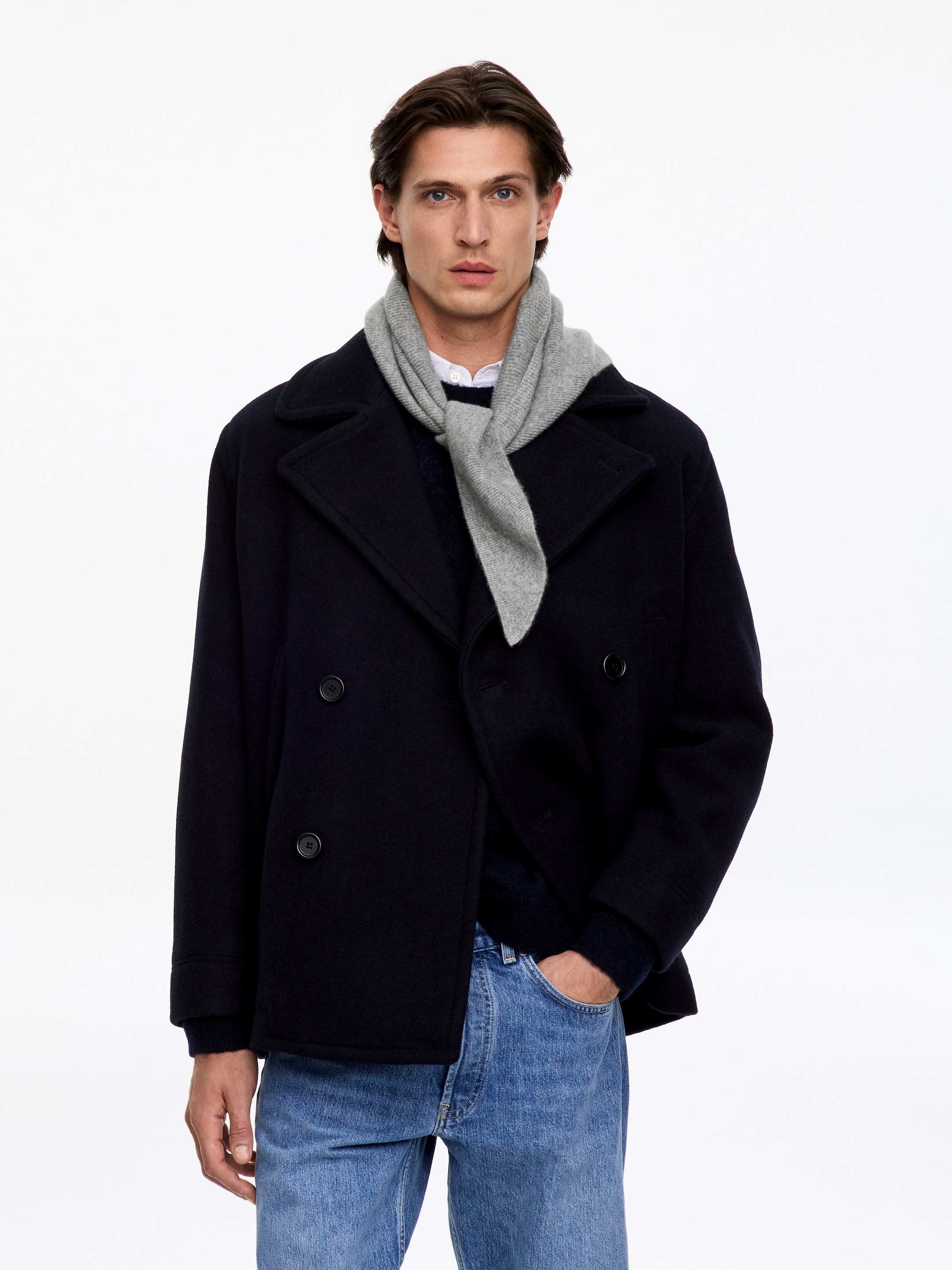 Dreieckstuch aus Kaschmir - Grau - men - StillMedia/Lookbook - 3