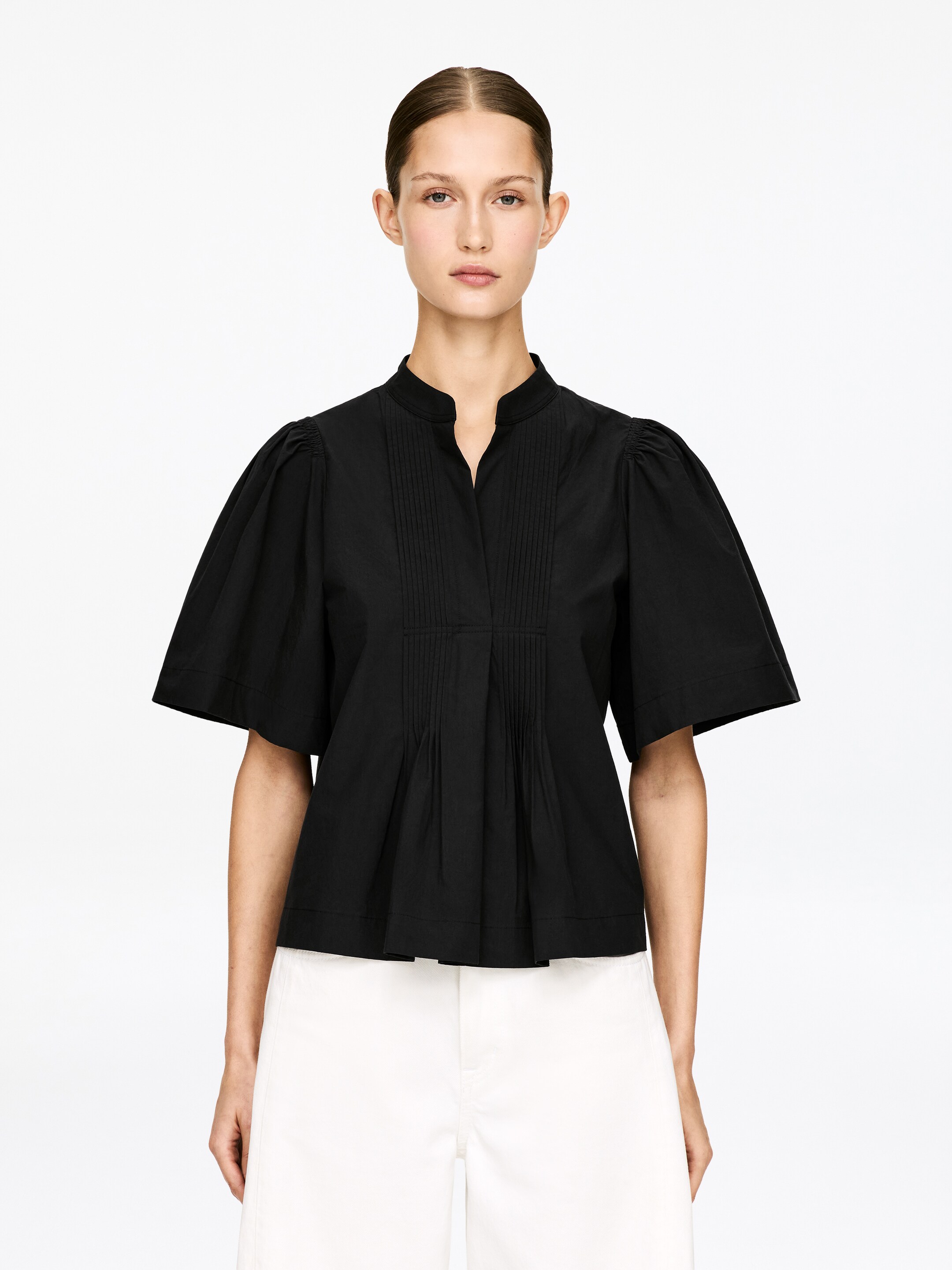 Größeres Bild ansehen: Bluse mit Falten - Schwarz - Ladies | H&M DE 1