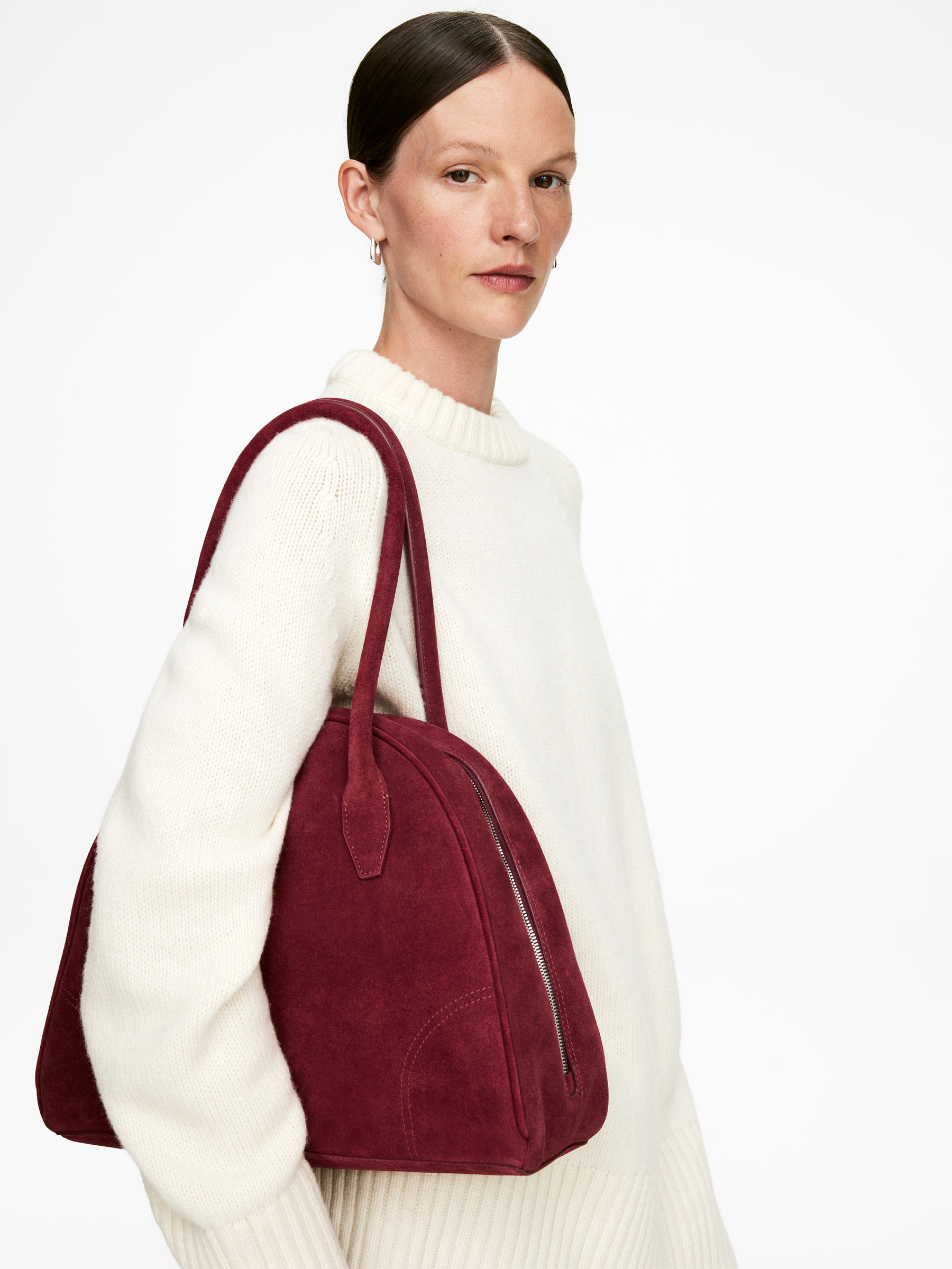 Suede Bowling Bag - Dark Red - Women - StillMedia/Lookbook - 8
