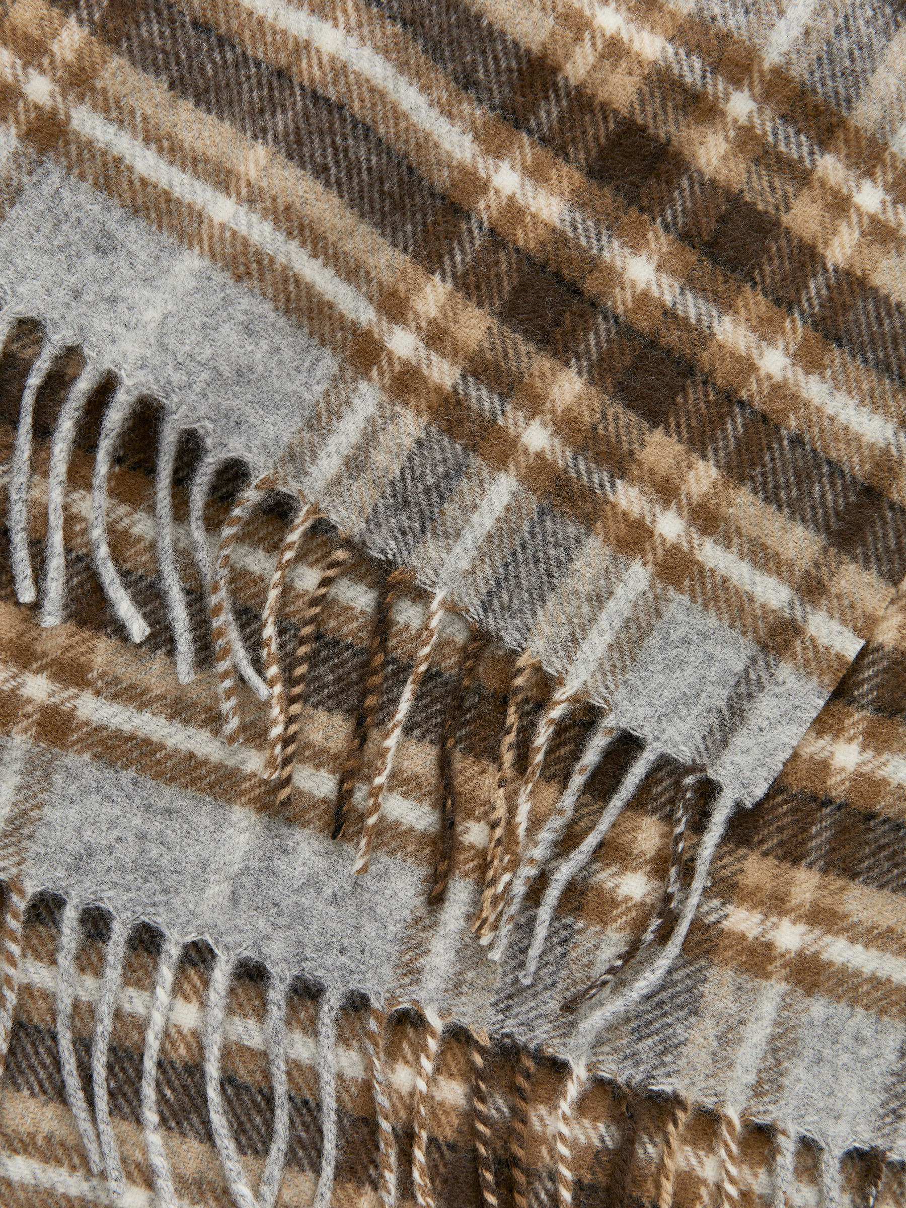 Checkered Wool Scarf - Beige - Men - StillMedia/DescriptiveDetail - 2