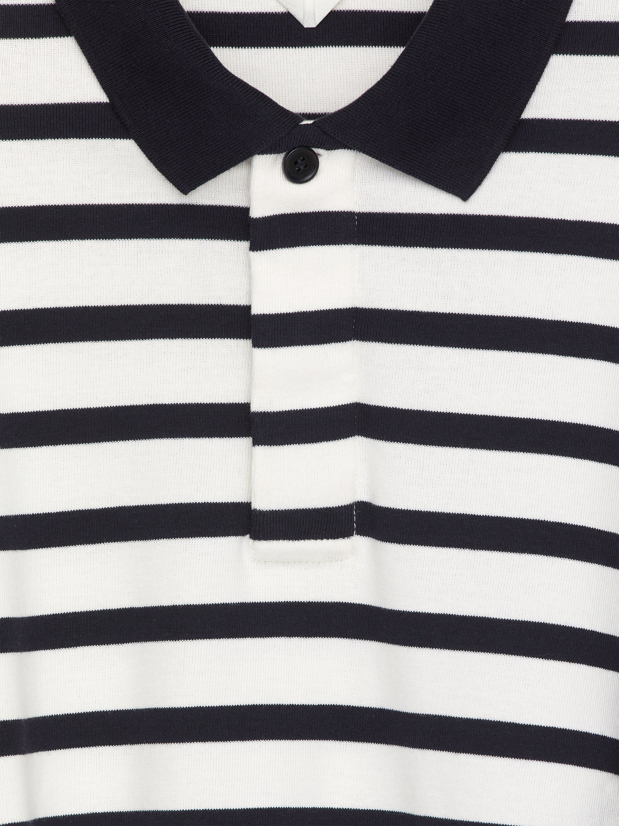 Se større billede: Langærmet poloshirt - Hvid/mørkeblå - HERRE | H&M DK 6