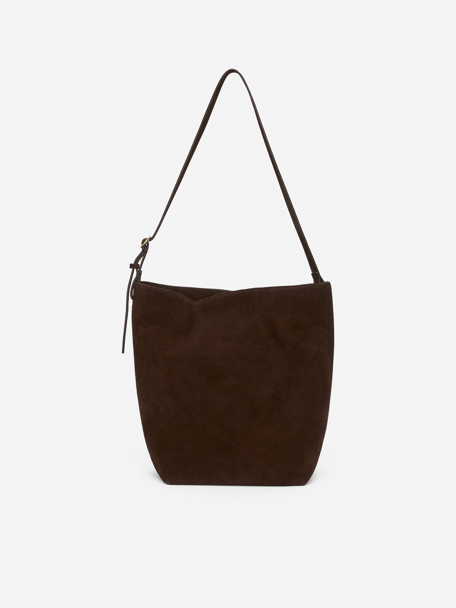 Suede Tote Bag - Dark Brown