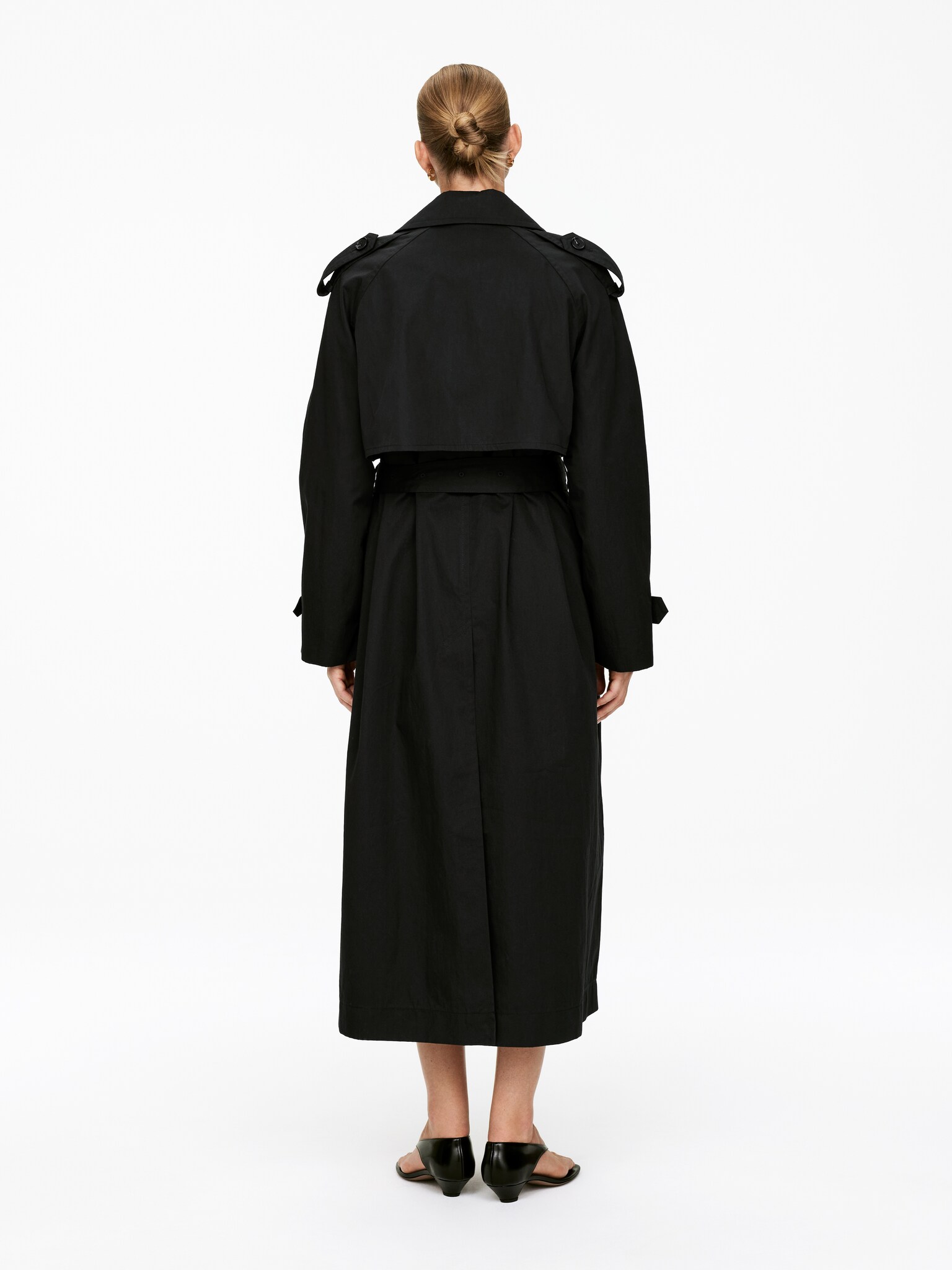 Oversized trenchcoat - Zwart - 7