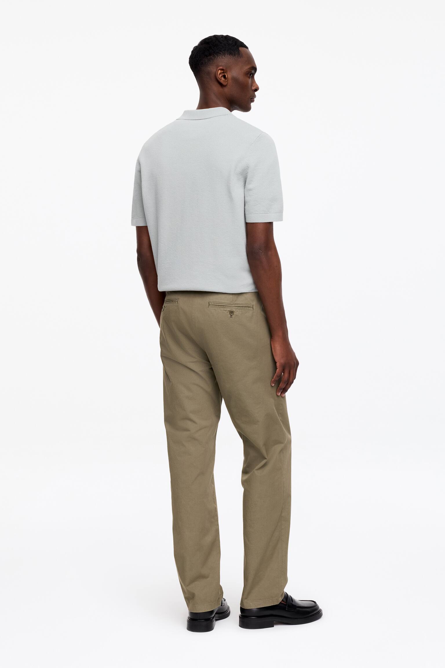 Chinos i bomuld med lige ben - Kakigrøn/Beige/Mørkeblå/Muldvarpefarvet - 3