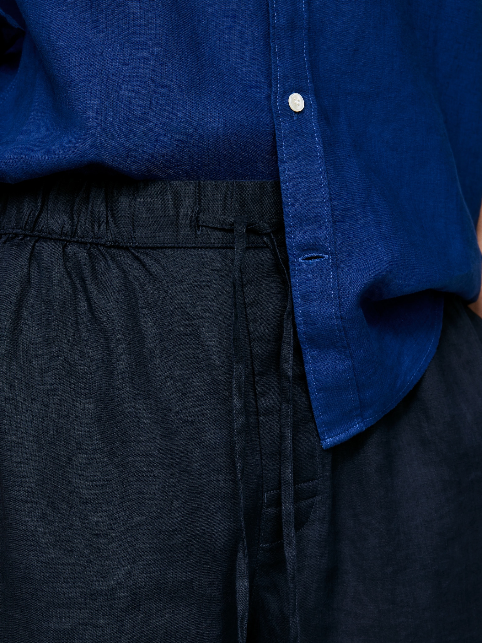 Short en lin - Bleu foncé/Noir/Beige/Vert - 6