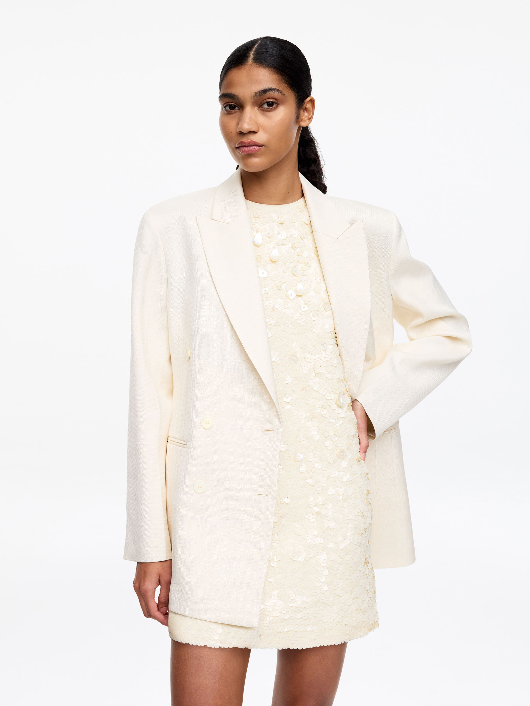 Vestido mini de lentejuelas - Crema - Corte estándar - Women - StillMedia/Lookbook - 5