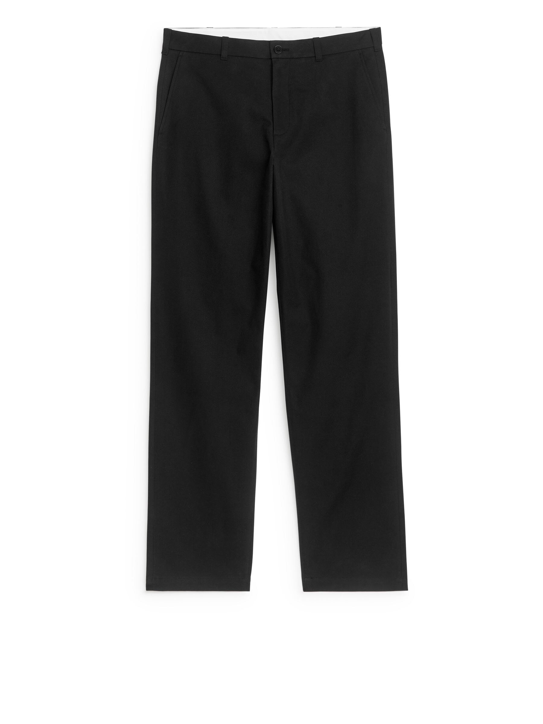 Straight Cotton Blend Trousers - Black - Loose fit - Men - StillMedia/DescriptiveStillLife - 2