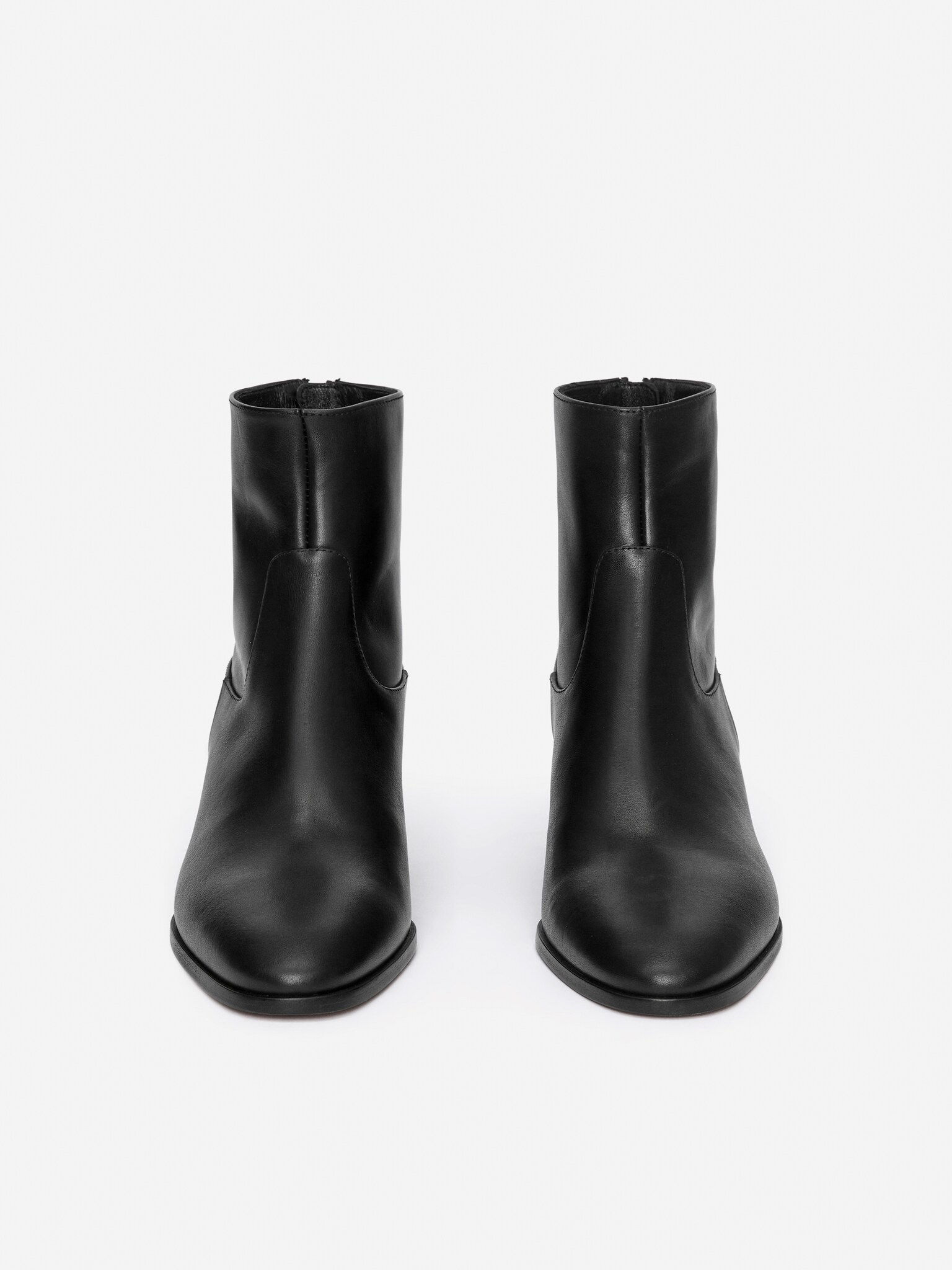 Skórzane buty za kostkę - Czarny - 4