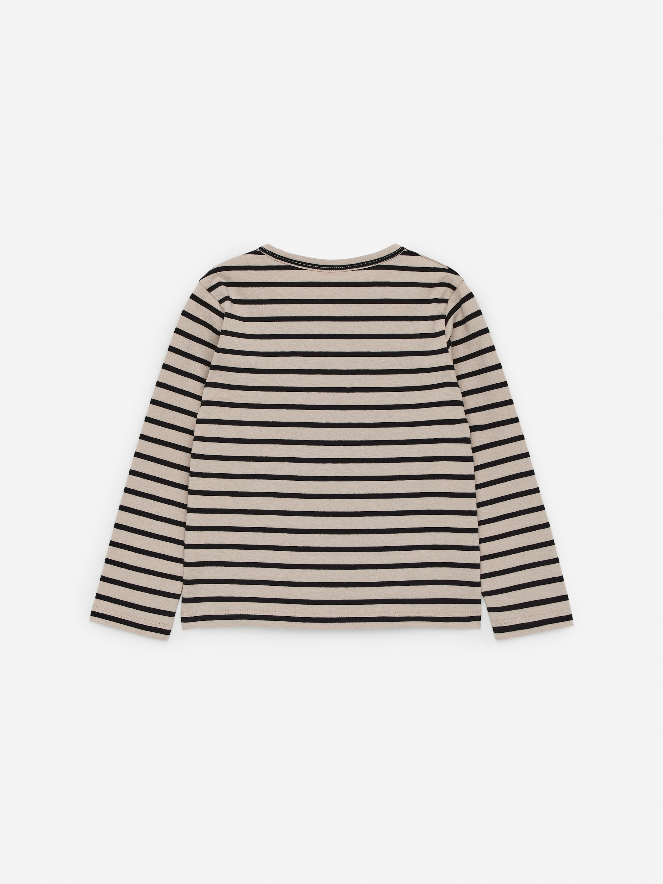 View larger image: Long-Sleeve Cotton T-Shirt - Beige/Black - Kids | H&M GB 2