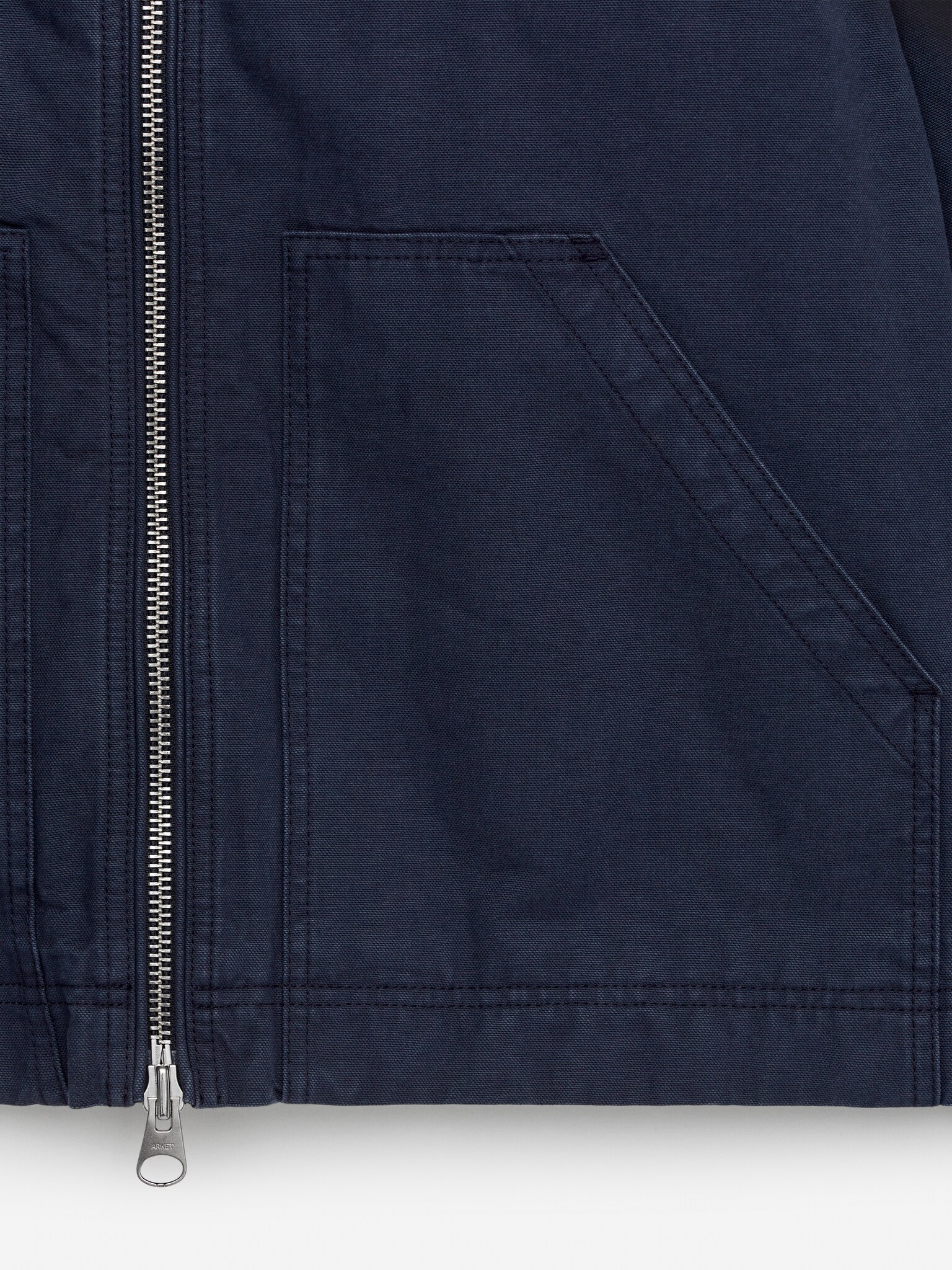 Veste en toile de coton - Bleu foncé/Beige - 3