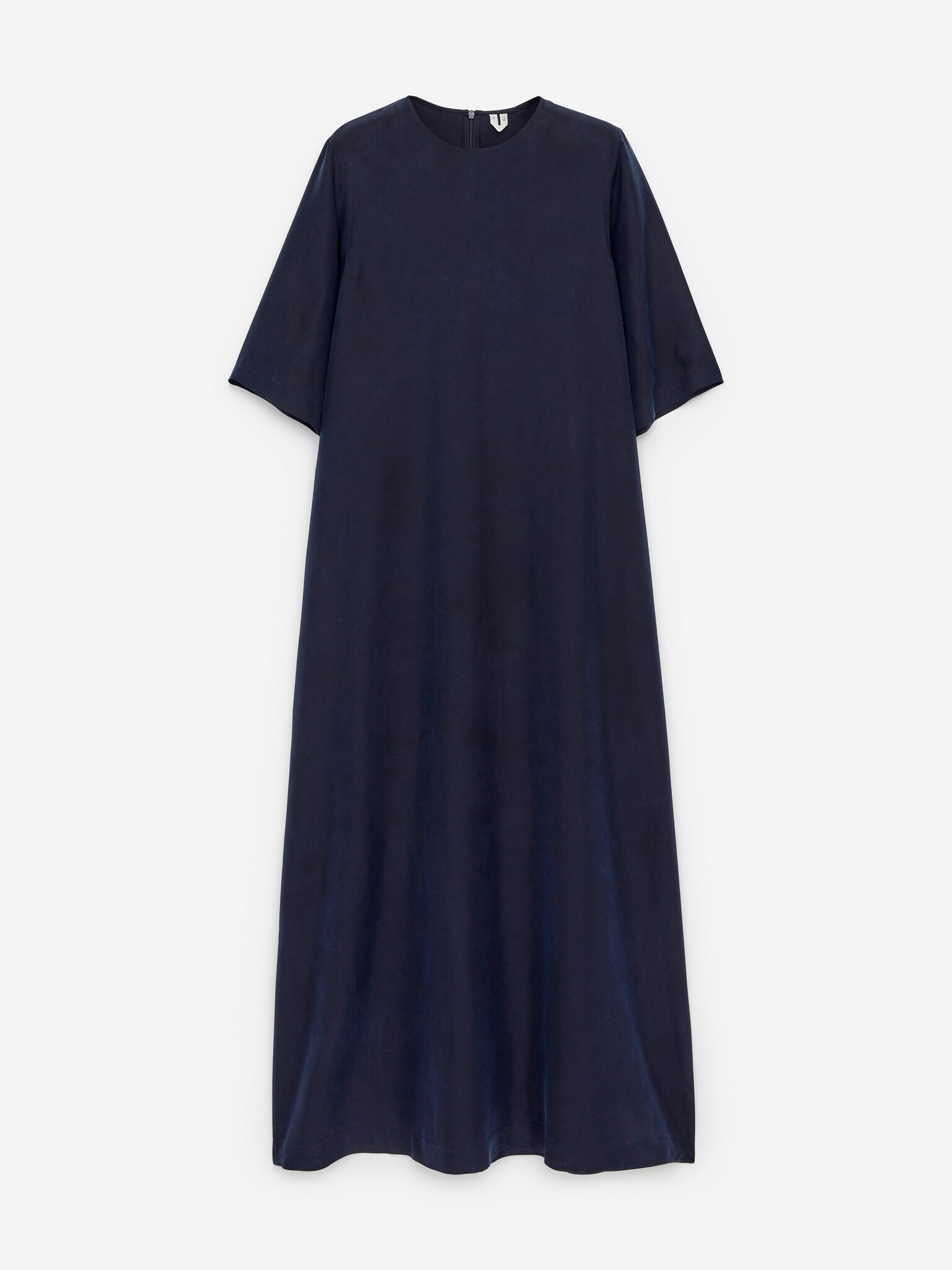 Silk T-Shirt Dress - Dark Blue