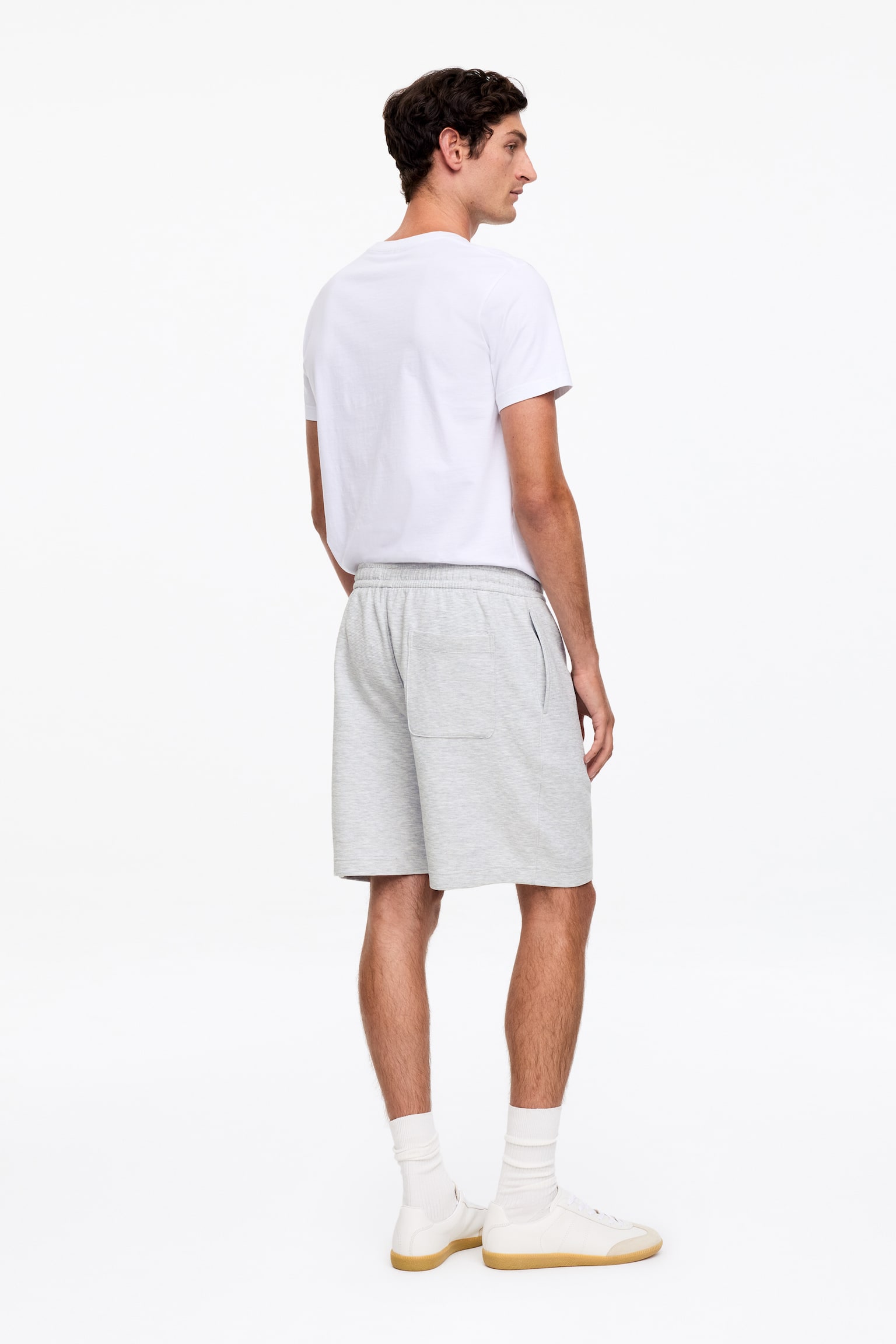 Pantalones cortos de punto - Gris claro jaspeado - 5