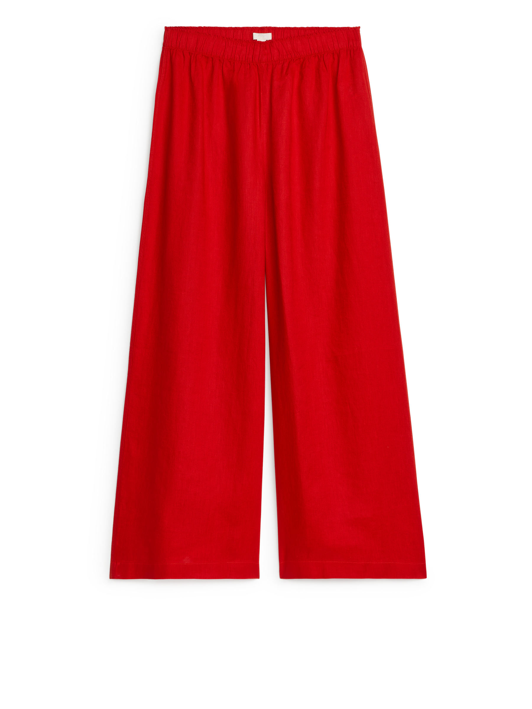 Weite Leinenhose-Rot-4485