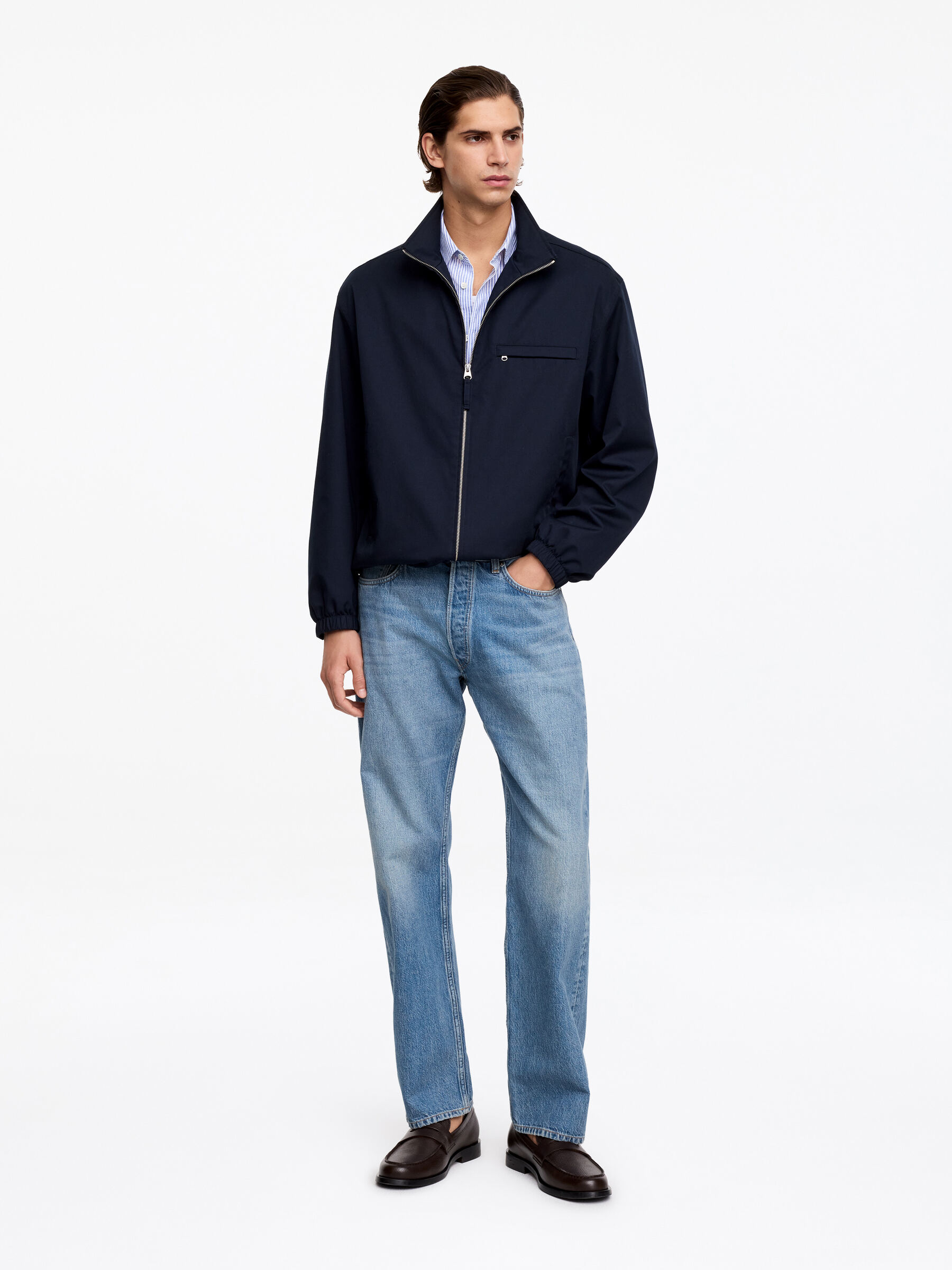 CLIFF Regular Straight Jeans-#3E64A7-16541