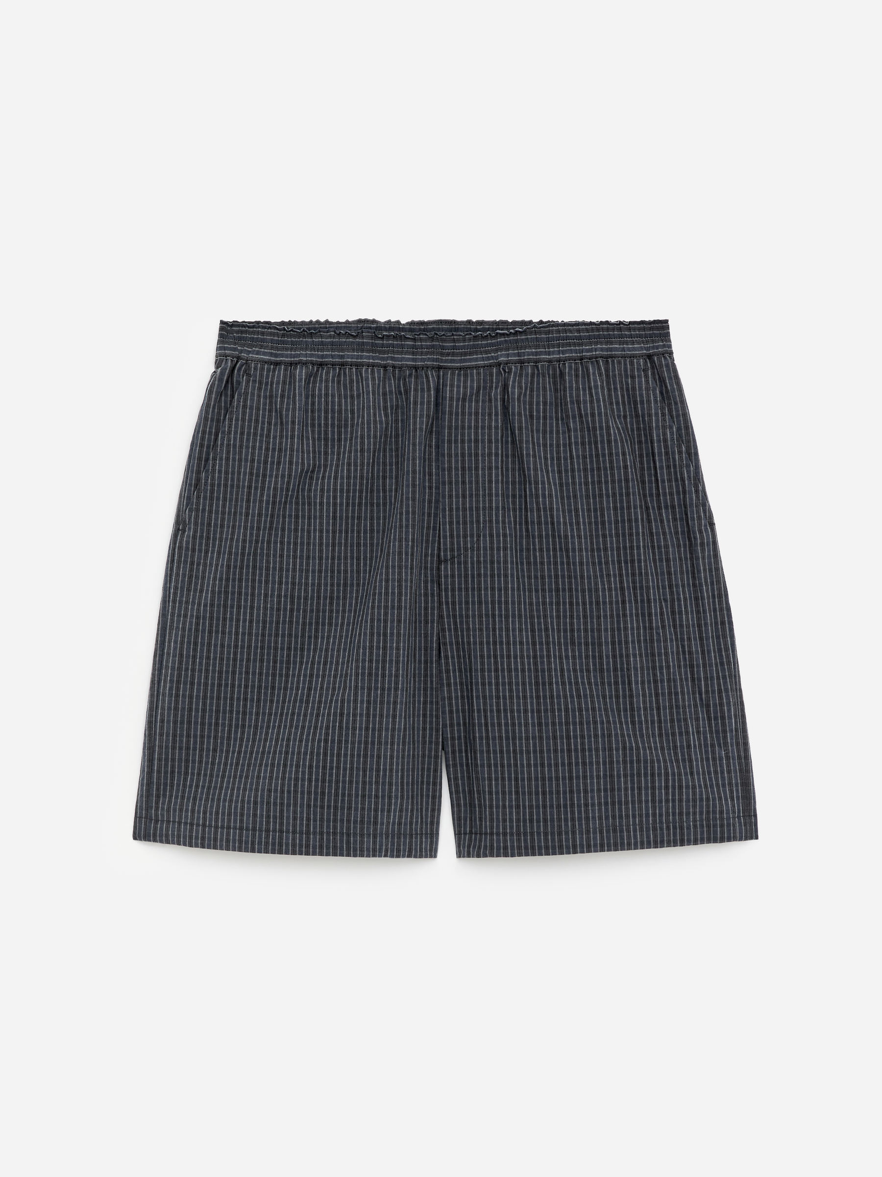 Szorty z mieszanki z bawełną - Niebieski/krata - Fason swobodny - Men - StillMedia/DescriptiveStillLife - 1