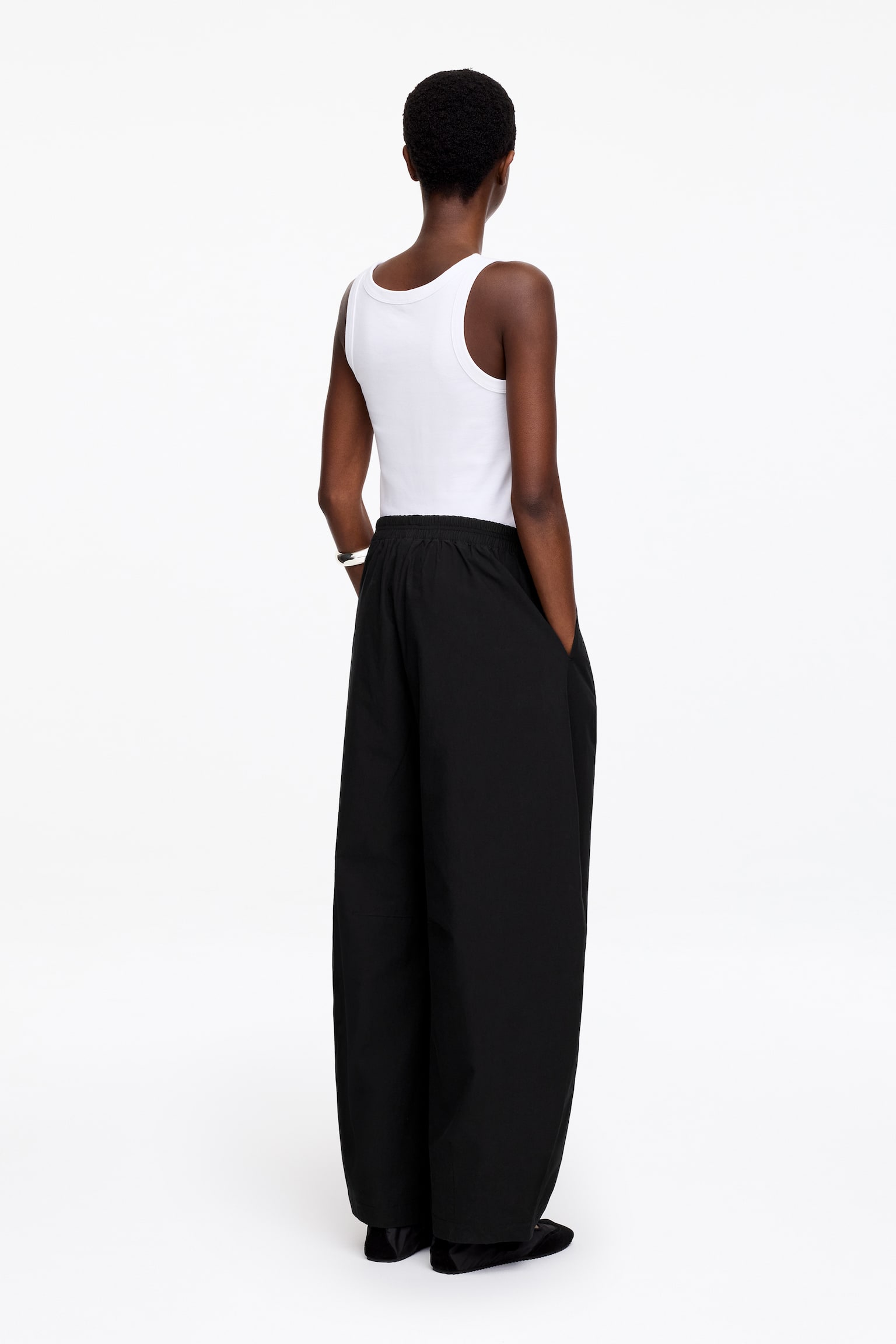 Katoenen broek met barrel-pijpen - Zwart/Donkerbruin/Donkerblauw - 3