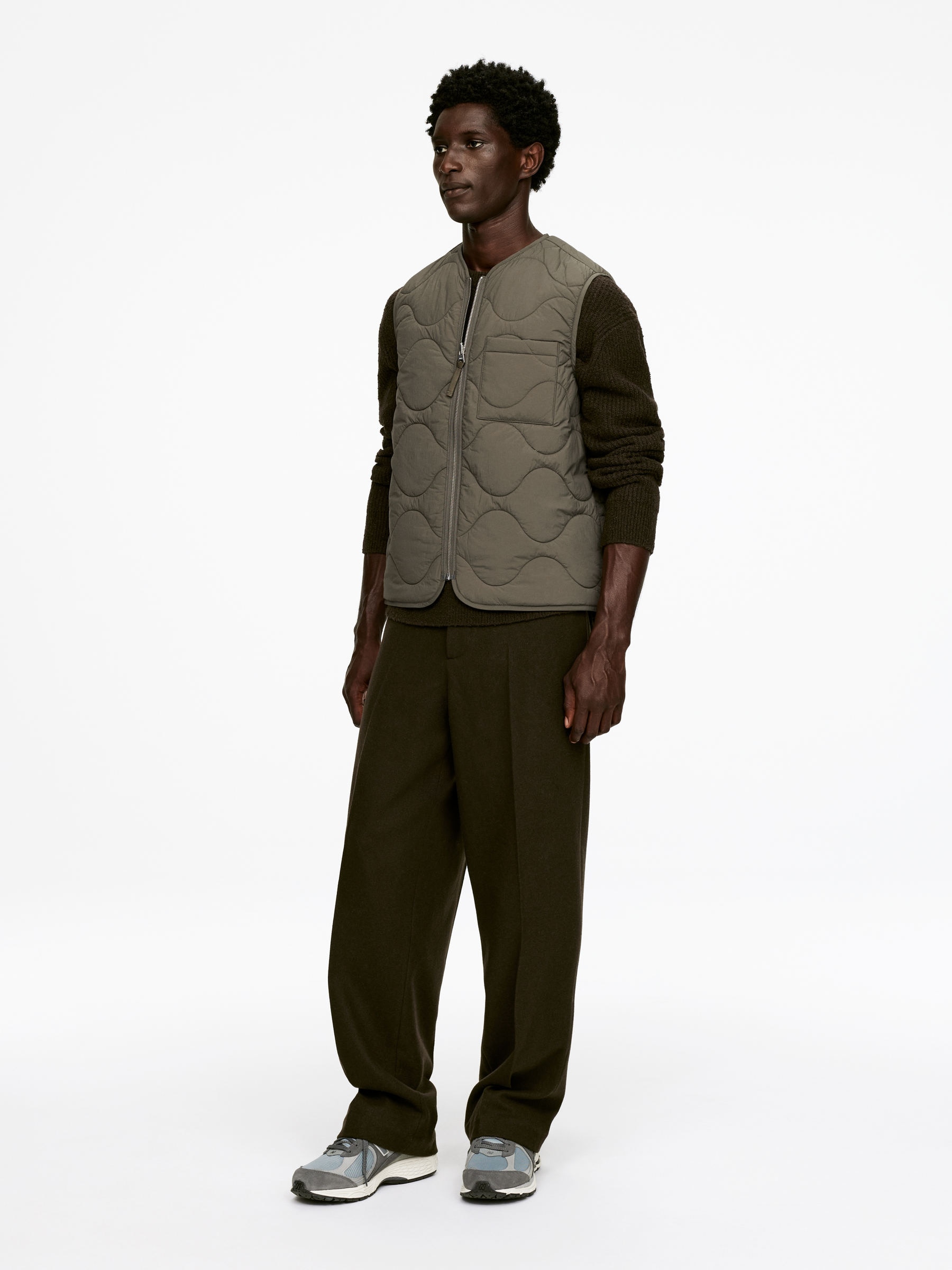2-in-1 Quilted Liner Vest - Khaki Green - Regular fit - Men - StillMedia/Lookbook - 6