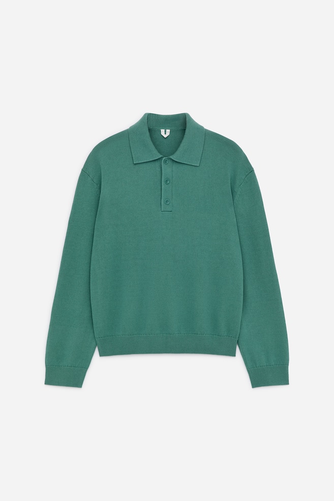 Polo de lyocell y algodón - Verde/Beige/Azul oscuro - 1