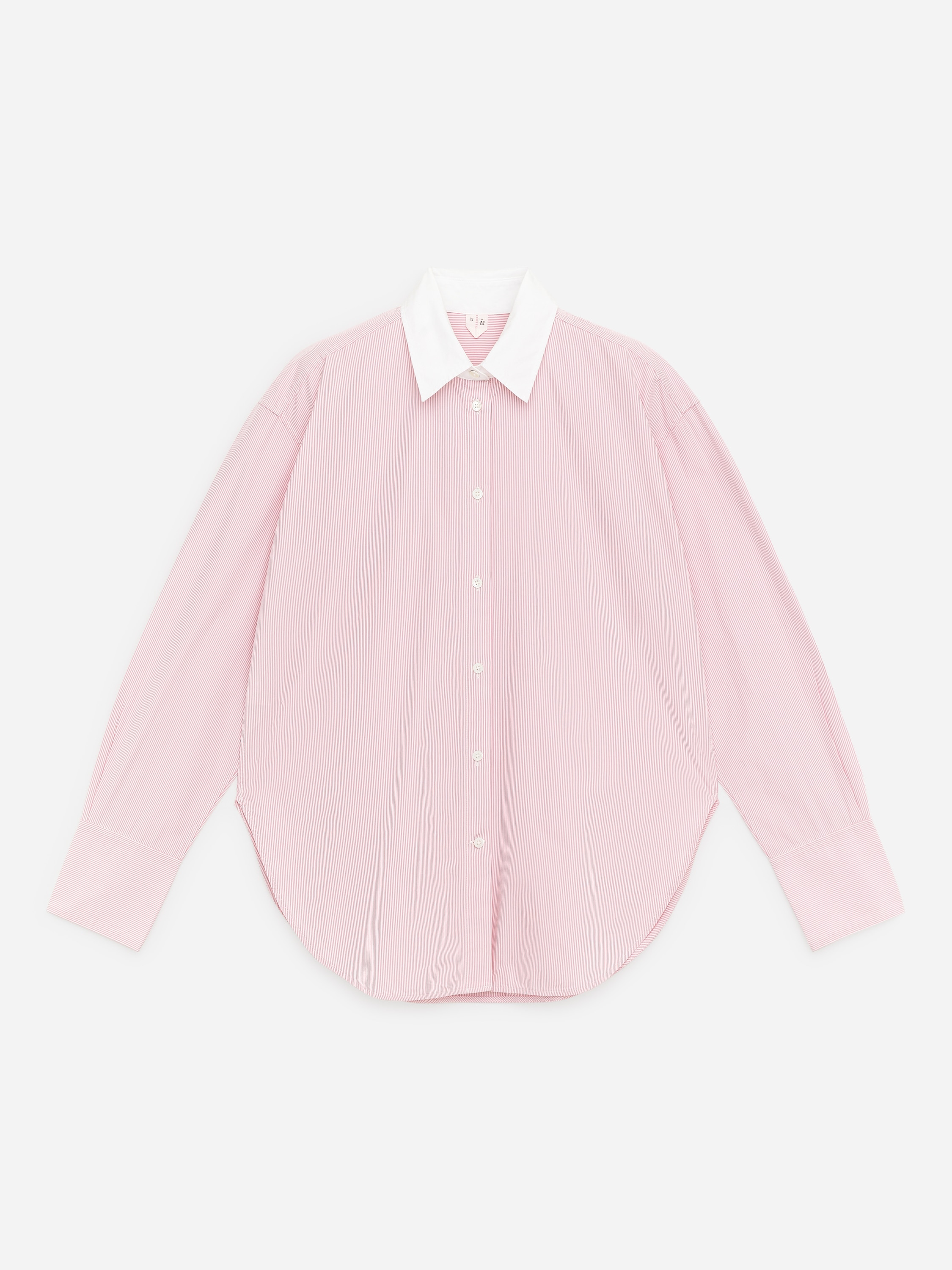 Popeline overhemd met ruimvallende pasvorm - Roze/wit/Blauw/wit/Blauw/wit