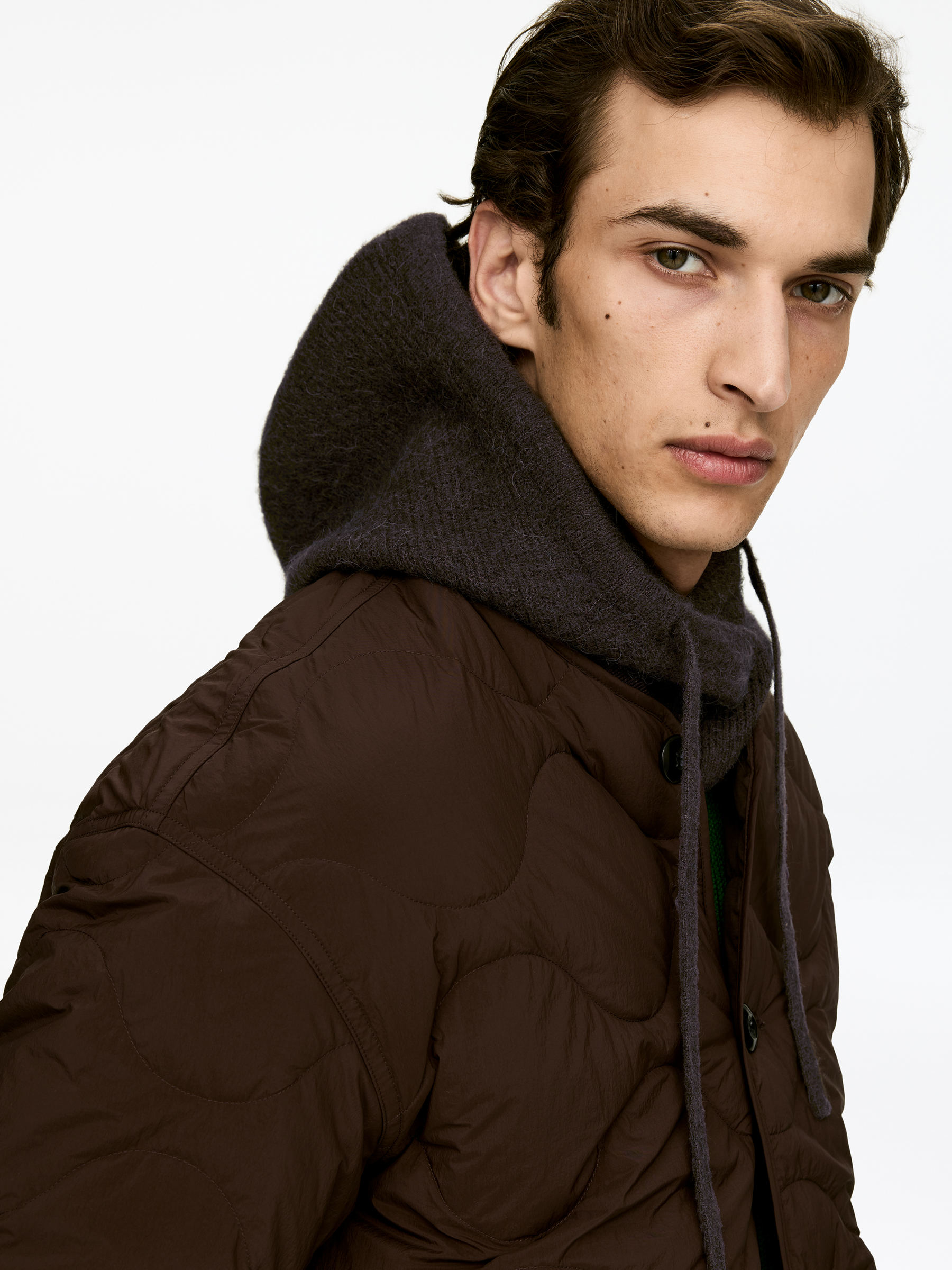 Balaclava aus Alpakawolle und Wolle-#3F3838-16911