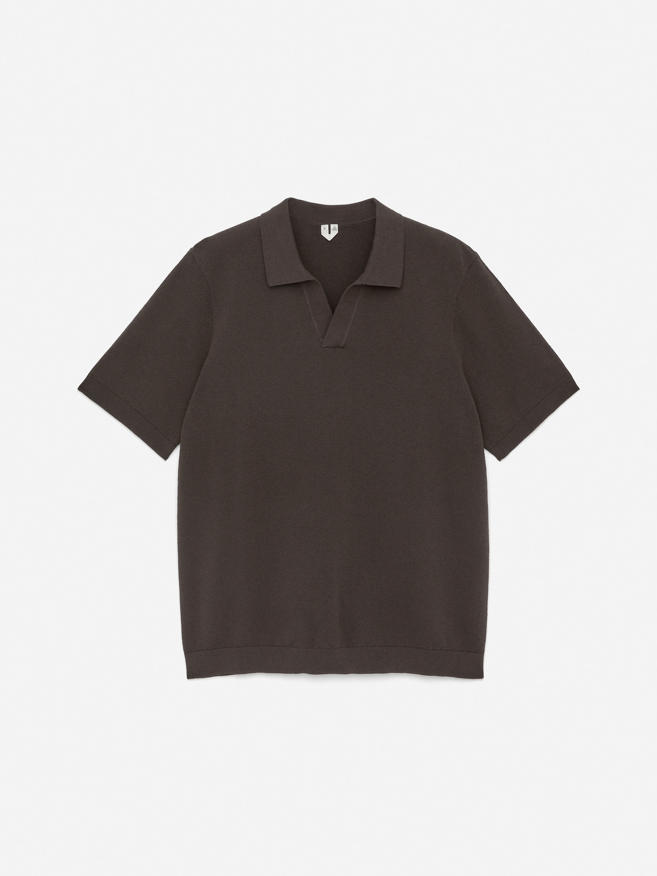 Textured Polo Shirt-#484240-15235