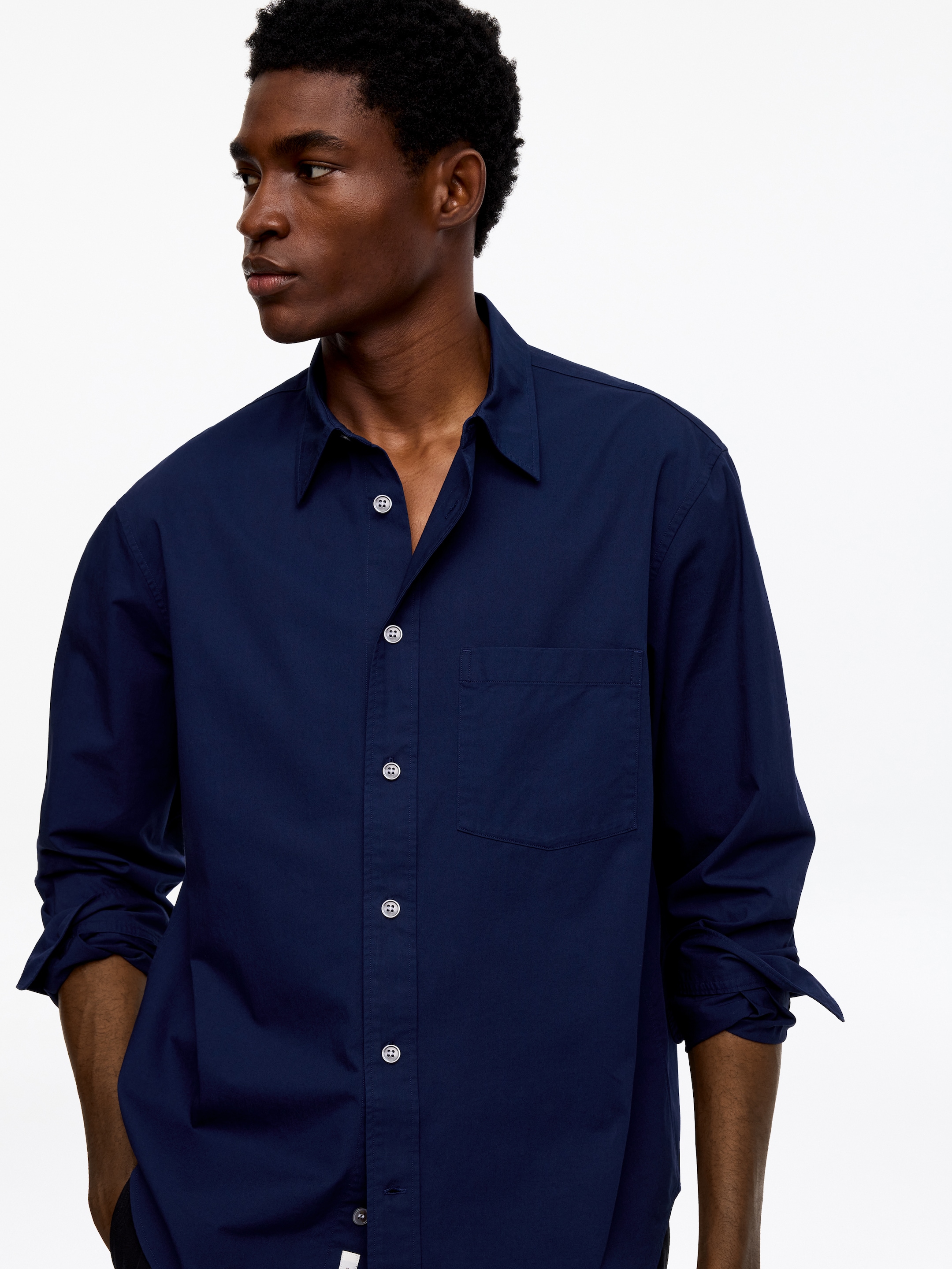 Relaxed Cotton Twill Shirt - Dark Blue - Relaxed fit - Men - StillMedia/Lookbook - 2